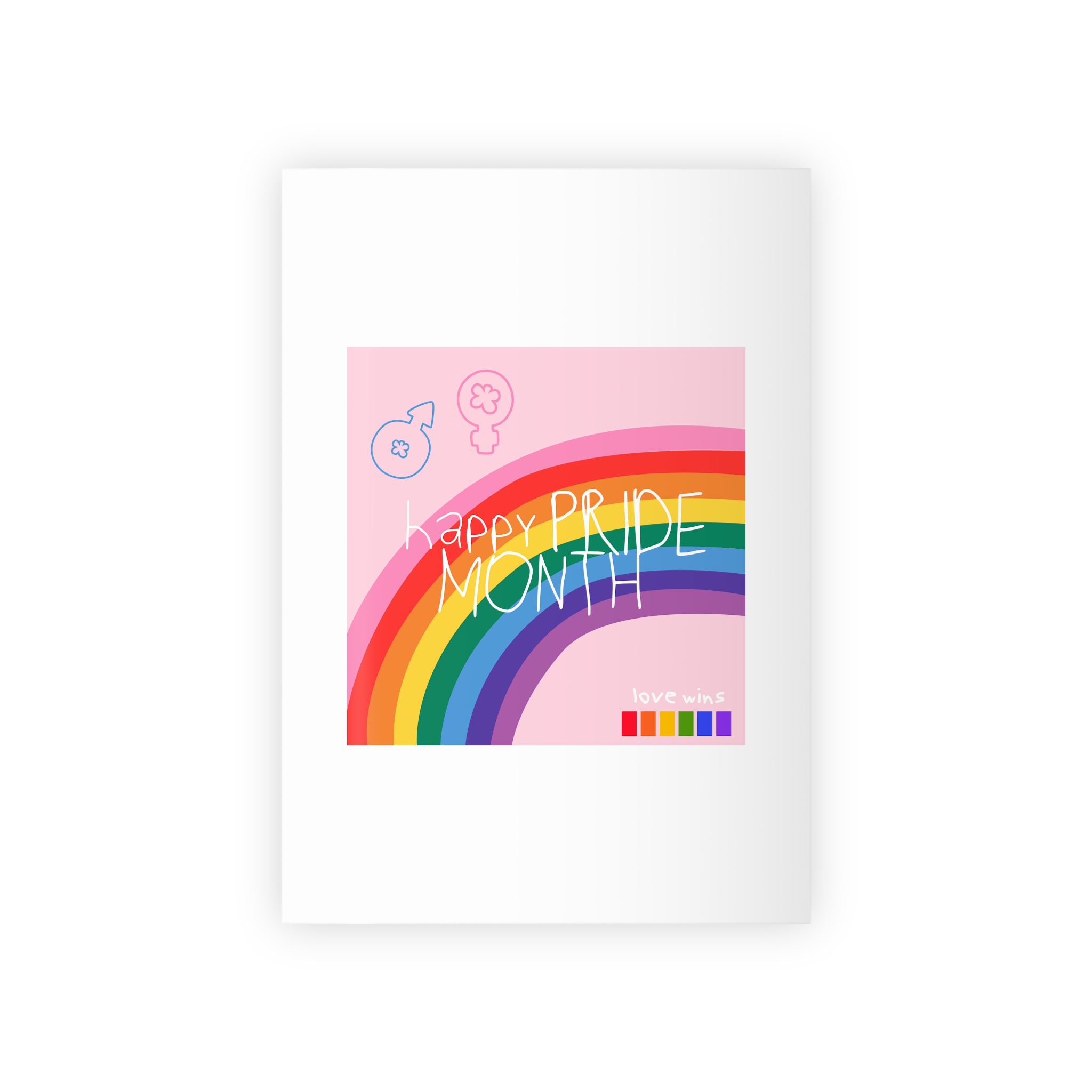 Cute Simple Banner Pride Month Symbols Pride Month With Lgbtq Flag Colours Gift Wrapping Paper Rolls 1pc