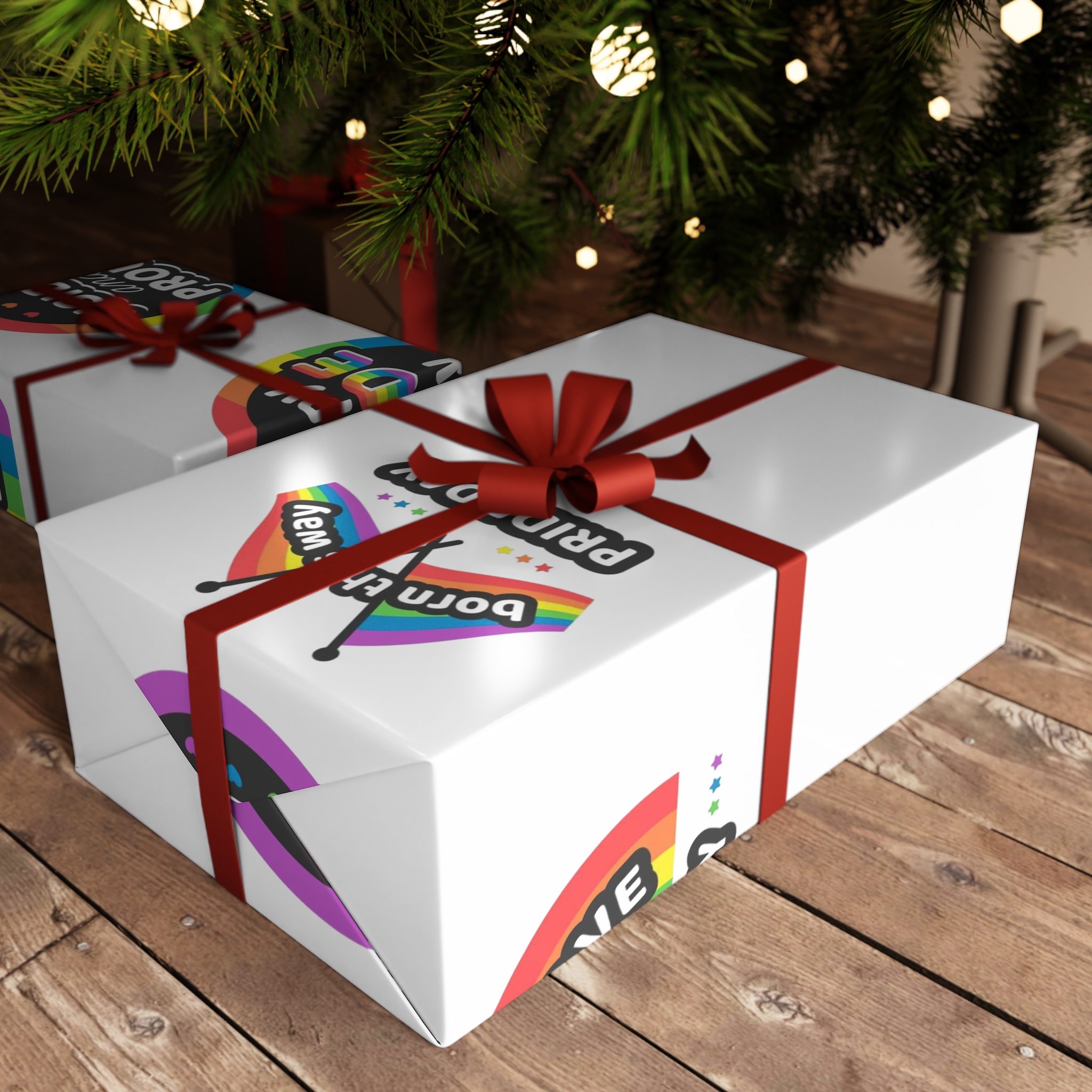 Set Rainbow Pride Labels Gift Wrapping Paper Sheets 1pc - Image 3