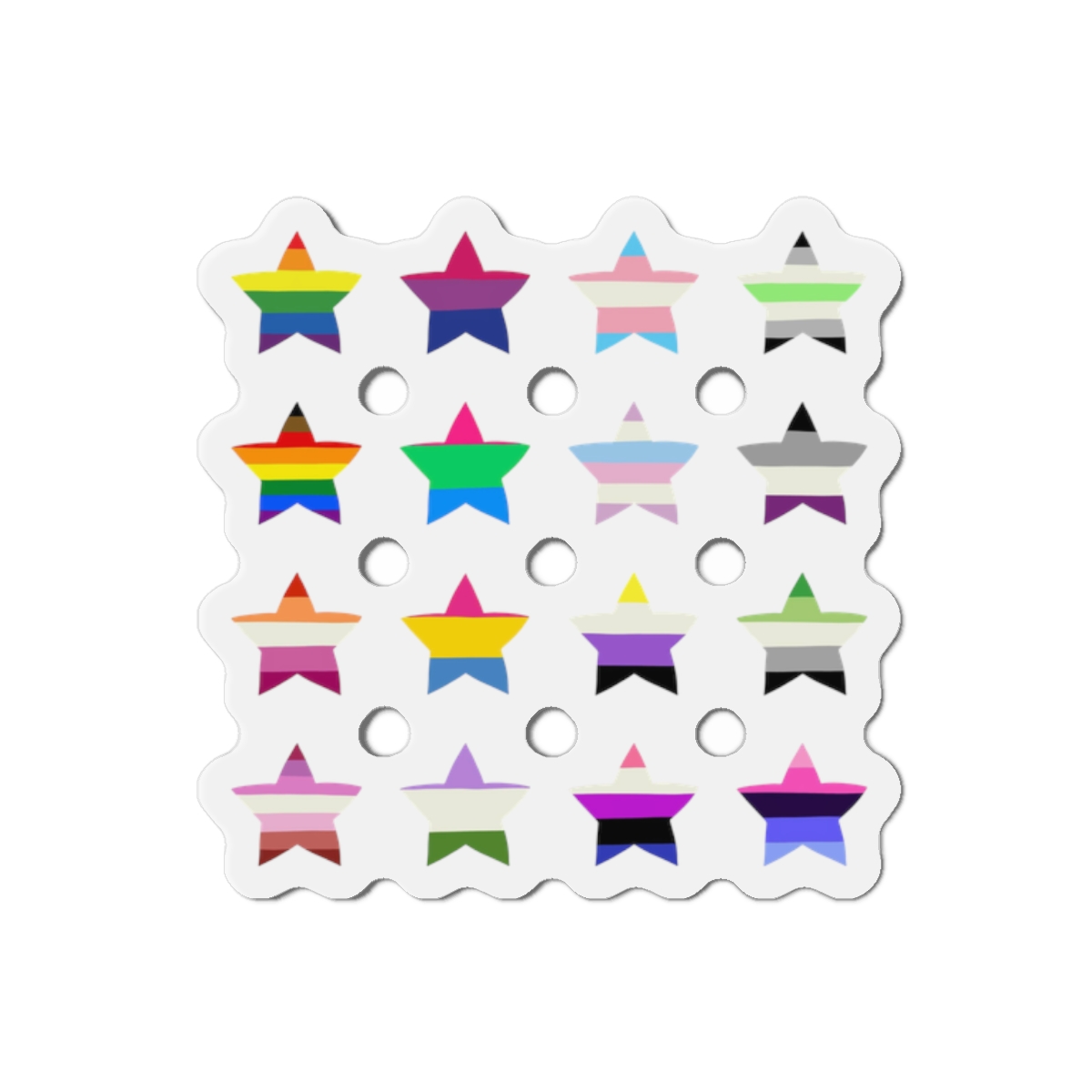Set Colorful Lgbtq Pride Flag Star Shape Gender Equality Sexual Identity Pride Flags Collection Lgbtqia Community Pride Month Die Cut Magnets