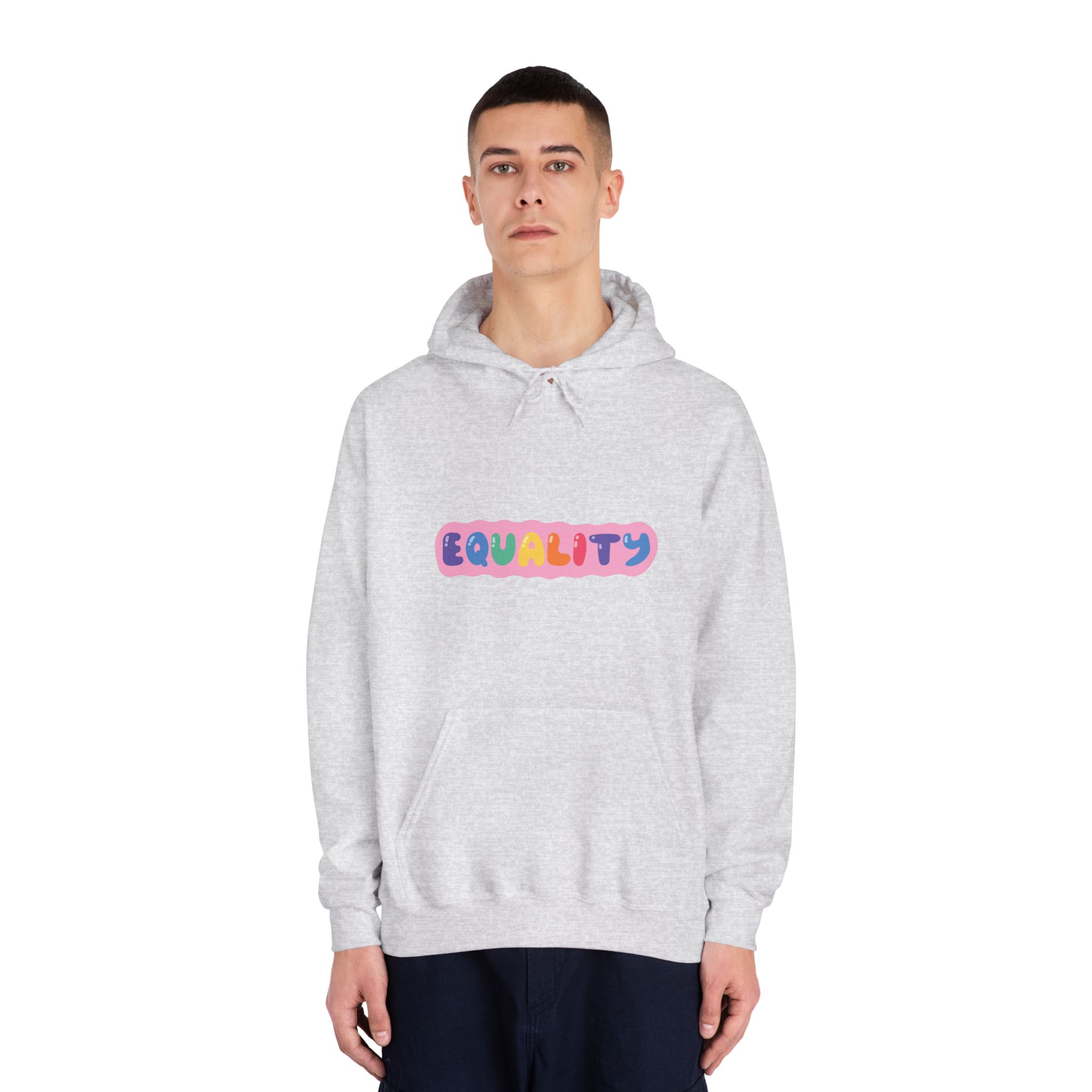 Lgbt Sticker Pack White Background Lgbtq Set Symbol Lgbt Pride Community Rainbow Elements Vector Hand Draw Illustration Hand Drawn Lettering(1) Unisex Dryblend Hooded Sweatshirt - Image 7