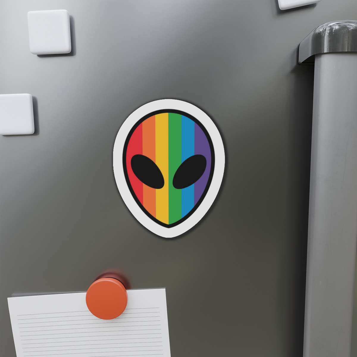 Rainbow Alien Head Lgbt Pride Illustration Die Cut Magnets - Image 14