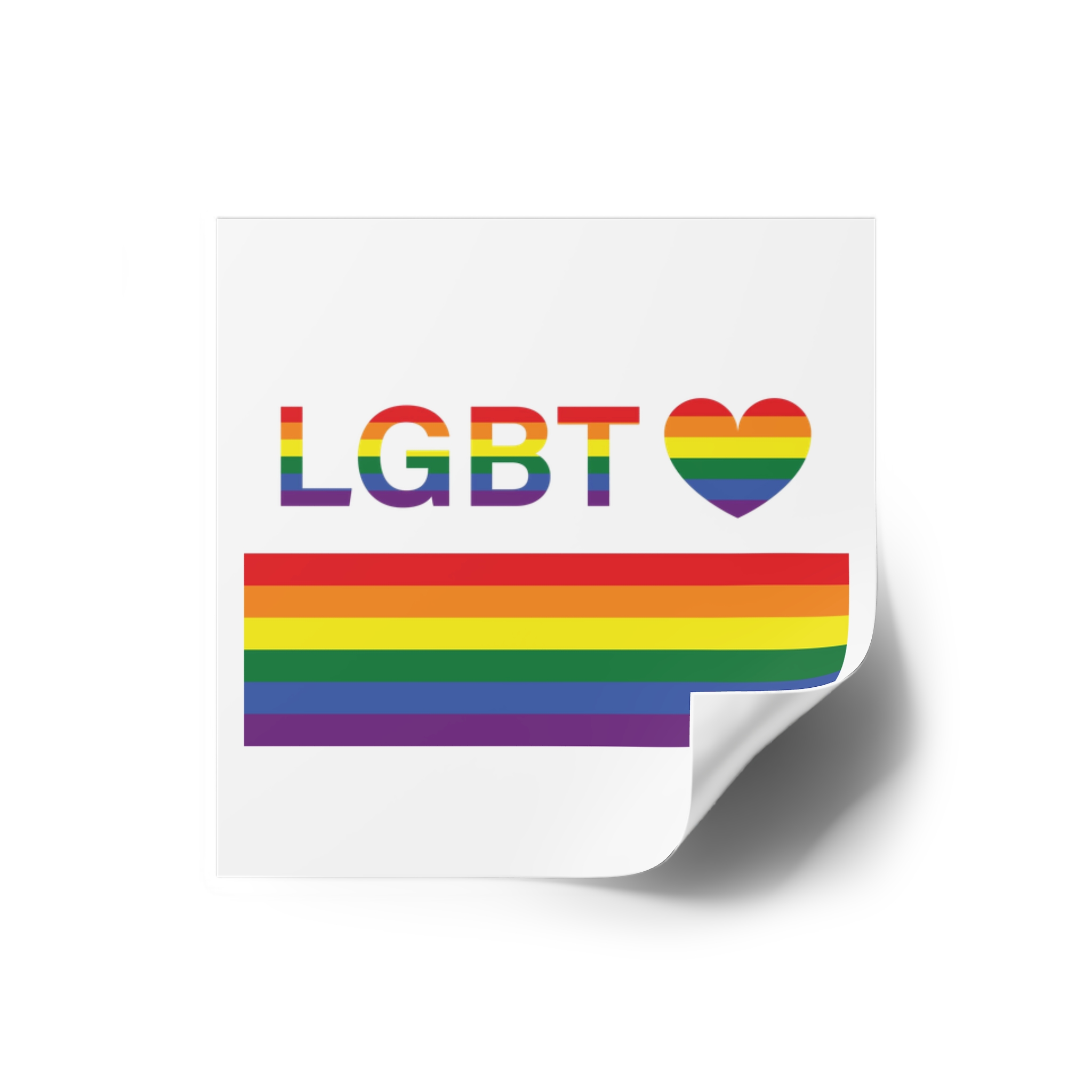Lgbt Word Text Letter With Heart Rainbow Color Flag Isolated White Background Vector Illustration Laminate Stickers Square - Image 2