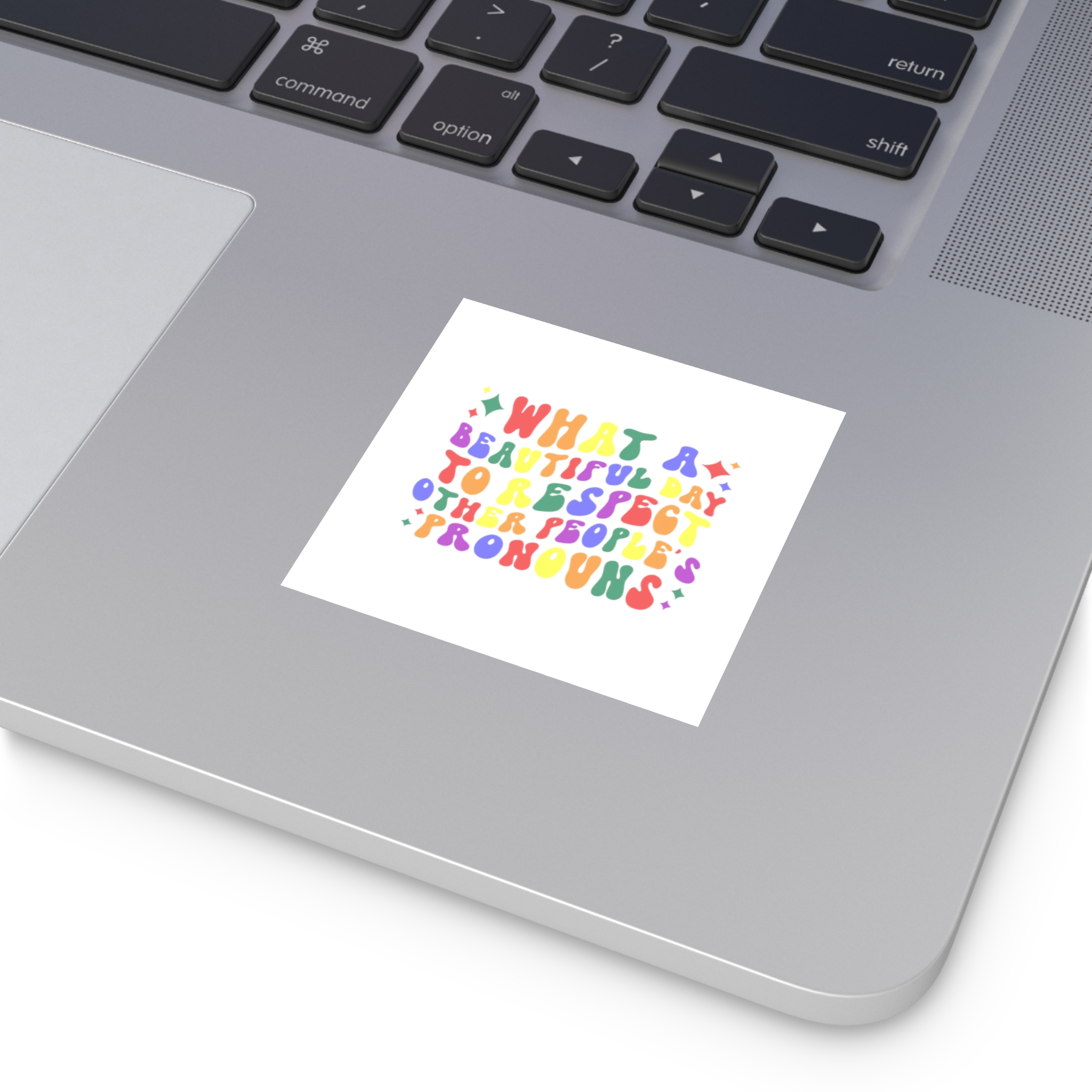 Pride Lgbt Gay Retro Tshirt Design(1) Laminate Stickers Square - Image 3