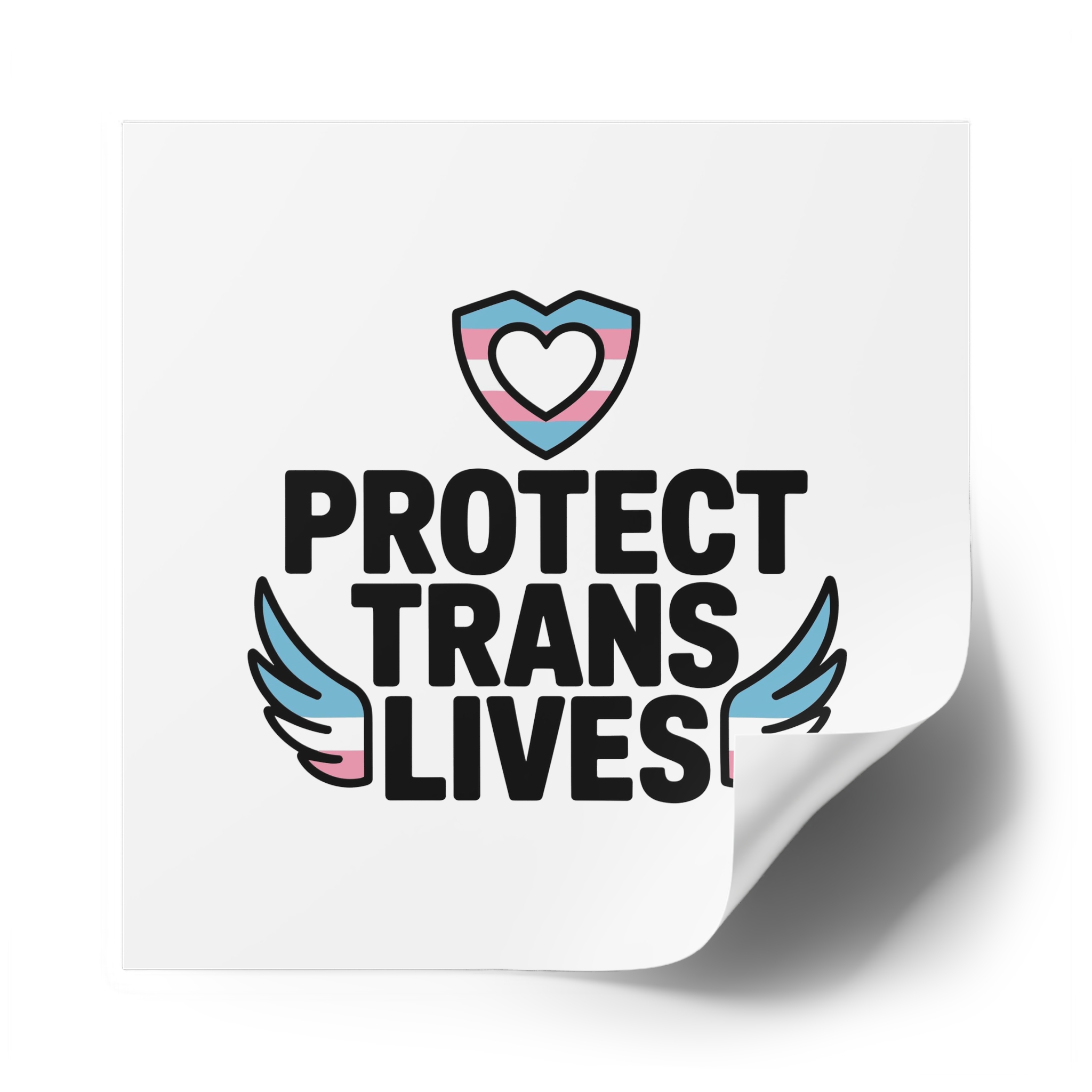 Protect Trans Lives T Shirt Design Isolated White Background Laminate Stickers Square - Image 58
