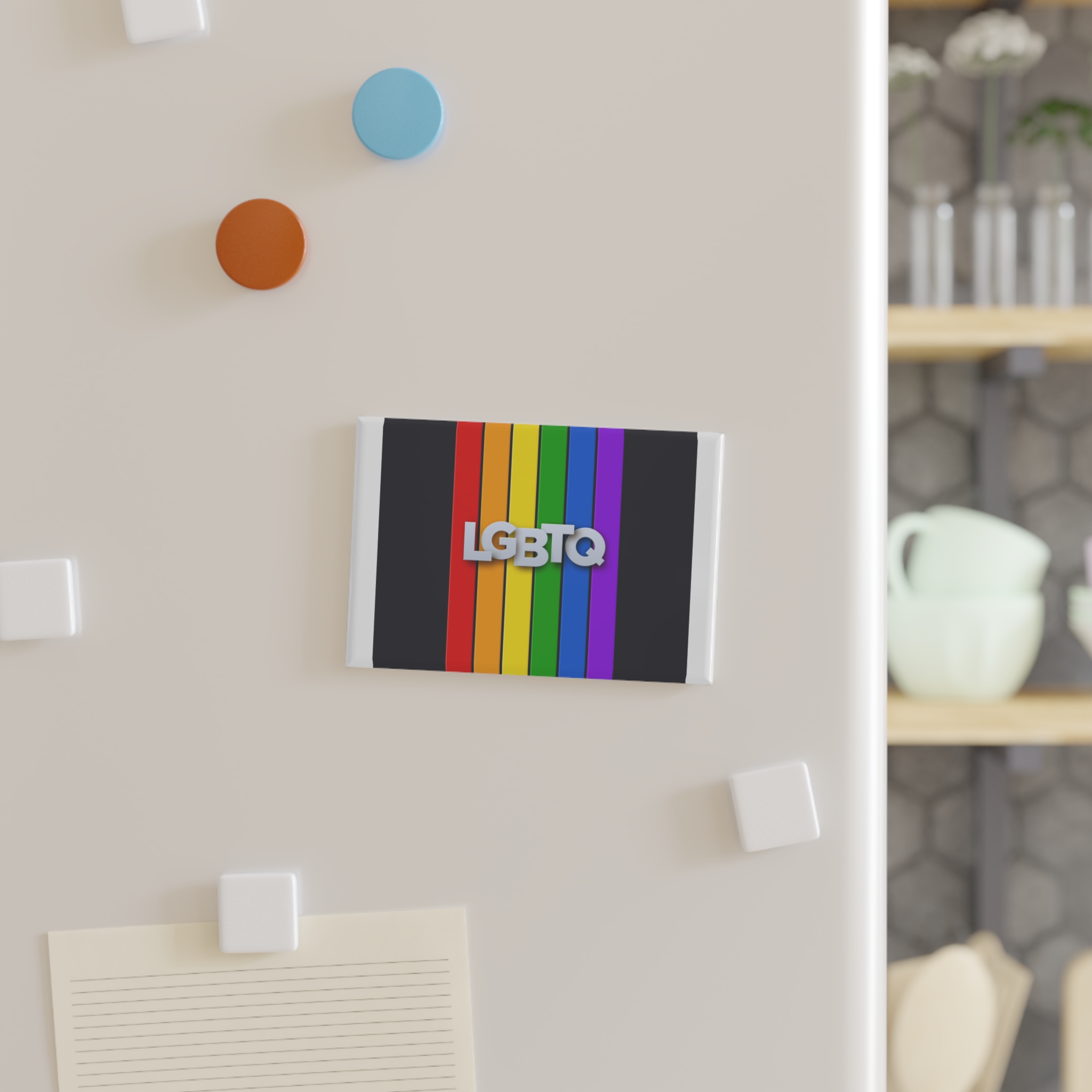 Lgbtq Paper Sign Rainbow Flag Button Magnet Rectangle 1 And 10 Pcs - Image 3