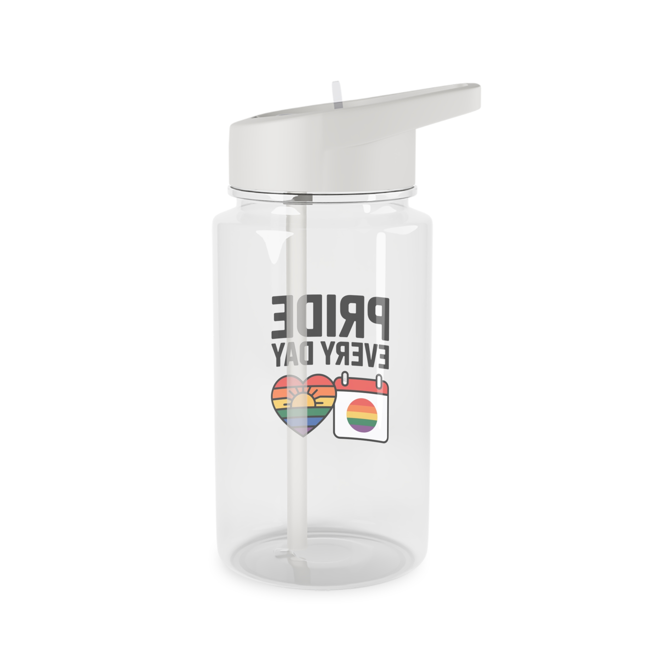 Pride Every Day T Shirt Design Isolated White Background Tritan Water Bottle - Image 2