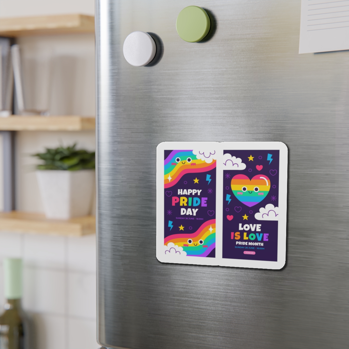 Flat Pride Month Vertical Banners Collection Die Cut Magnets - Image 12