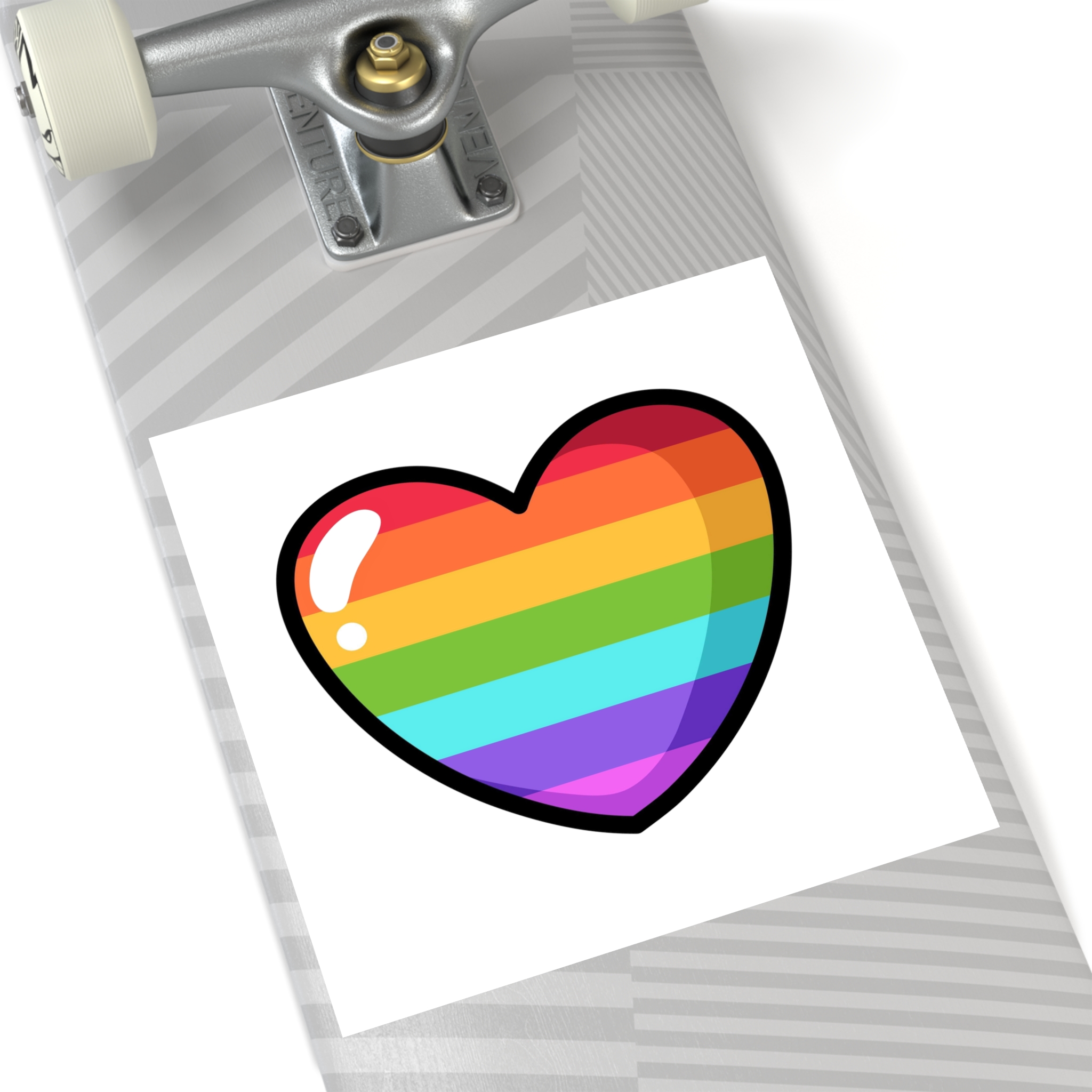Pride Heart Cartoon Style Laminate Stickers Square - Image 60