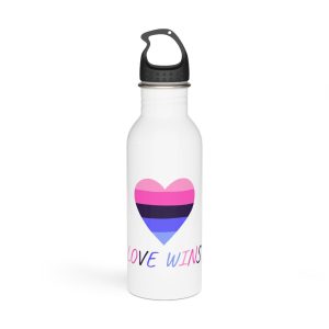 Colorful Heart Shape Omnisexual Pride Flag Happy Pride Day Lgbtqia Community Pride Month Vector Hand Drawn Doodle Posters Stickers Logo Cards Stainless Steel Water Bottle