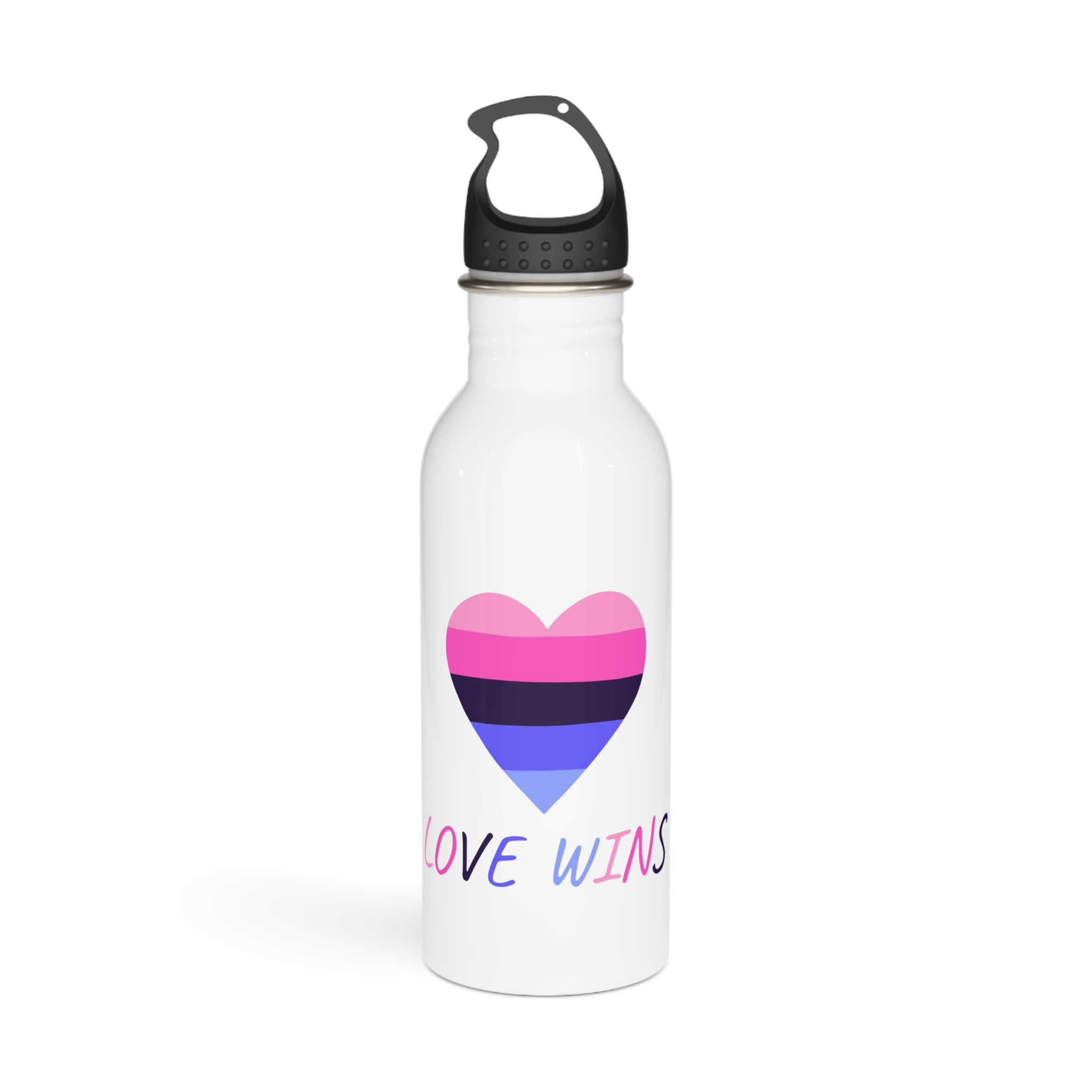 Colorful Heart Shape Omnisexual Pride Flag Happy Pride Day Lgbtqia Community Pride Month Vector Hand Drawn Doodle Posters Stickers Logo Cards Stainless Steel Water Bottle