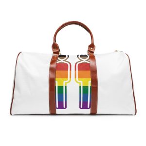 Gay Couple Pride Flag Icon Symbol Vector Illustration Waterproof Travel Bag