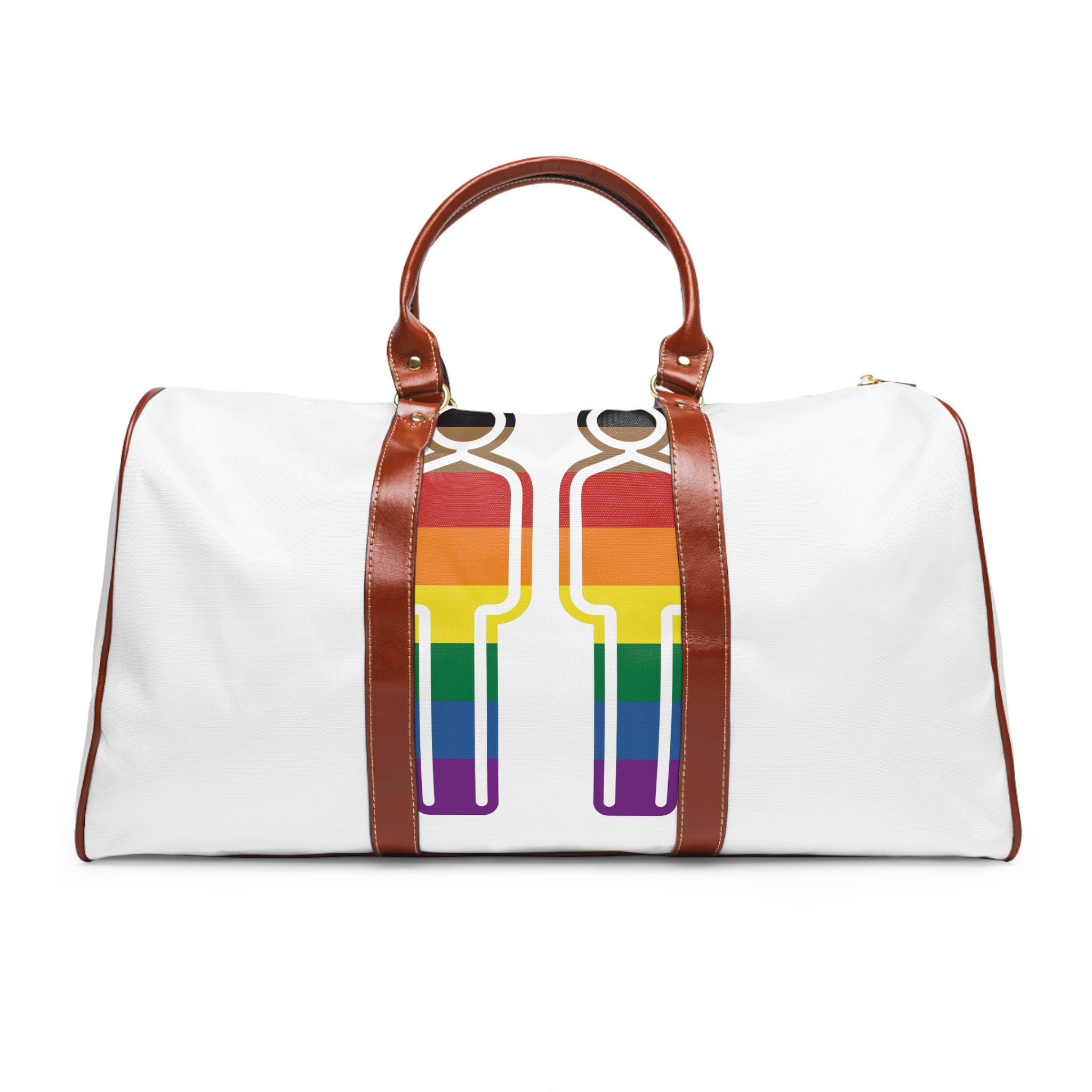 Gay Couple Pride Flag Icon Symbol Vector Illustration Waterproof Travel Bag