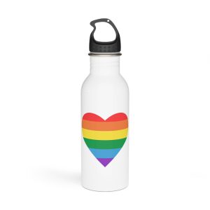 Vector Illustration Heart Colors Lgbt Flag Heart Pride Month Stainless Steel Water Bottle