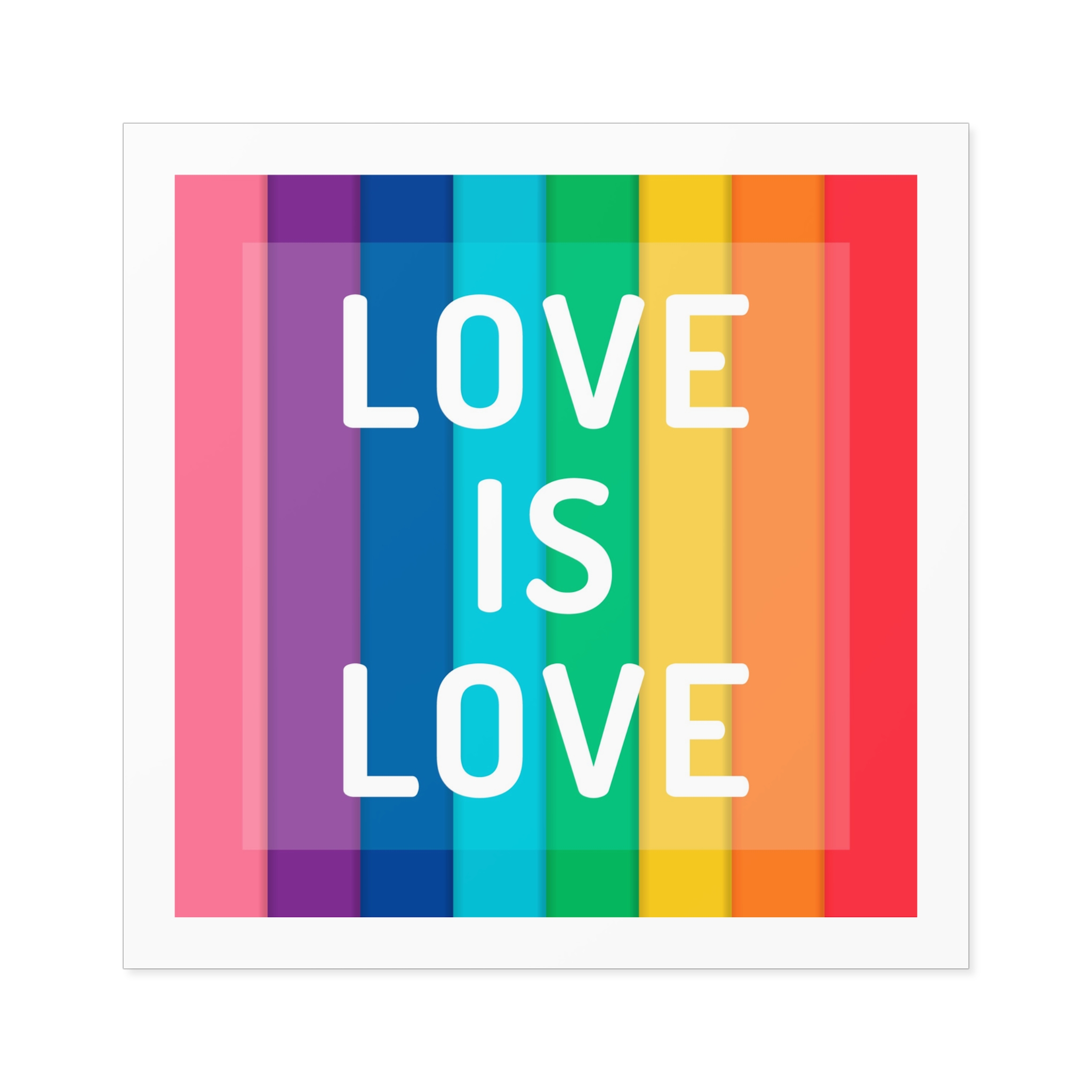 Rainbow Colored Background With Love Is Love Concept Pride Month Laminate Stickers Square - Image 33