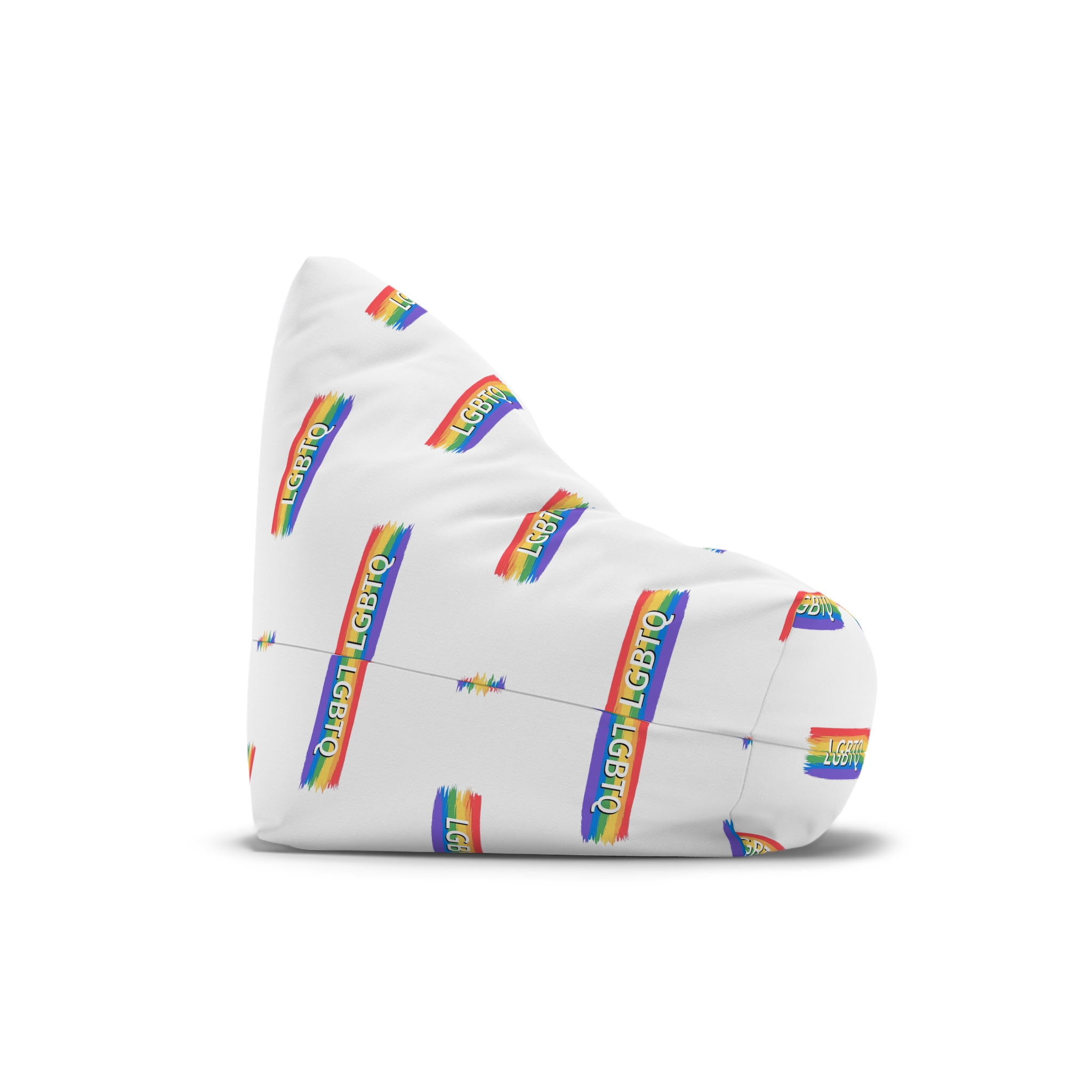 Lgbtq Rainbow Flag Pride Month June Colorful Brush Stroke Lgbtq Flag Vector Illustration Bean Bag Chair Cover - Image 3