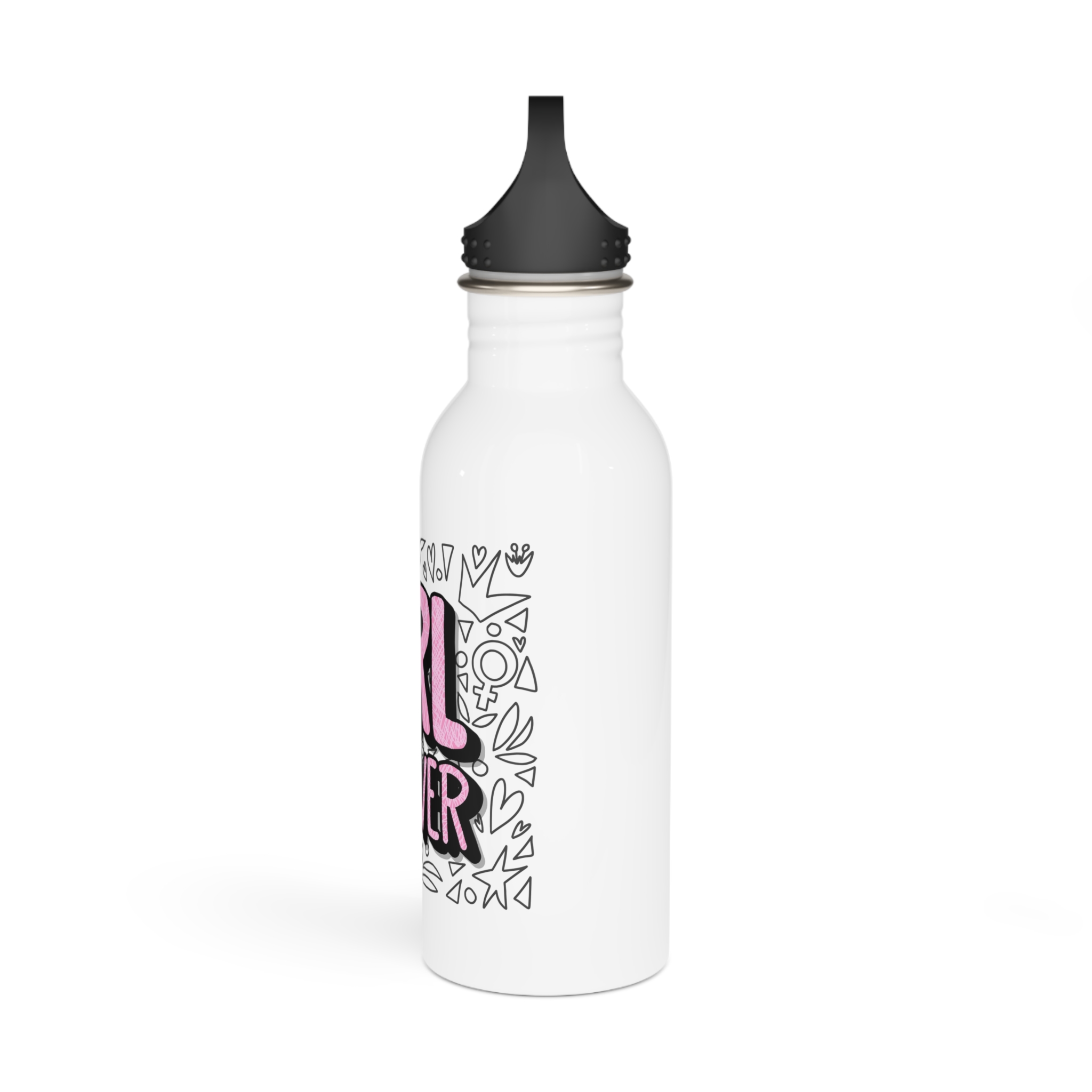 Girl Power Poster Vector Concept Illustration Stainless Steel Water Bottle - Image 4