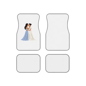Romantic Lesbian Couple Kissing Wedding Dresses Car Mats Set Of 4