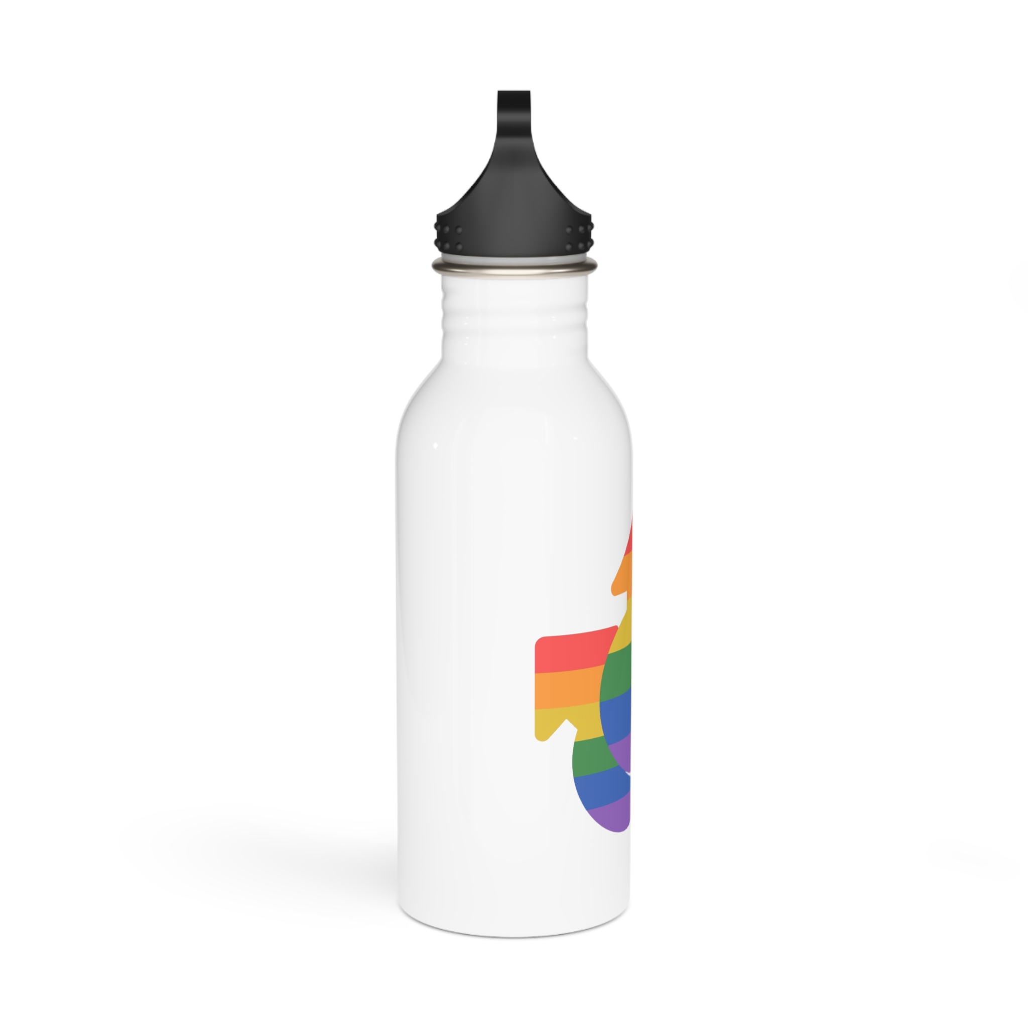Lgbt Icon Isolated Black Background Lgbt Community Human Rights Concept Vector Flat Illustration Poster Card Banner Stainless Steel Water Bottle - Image 2
