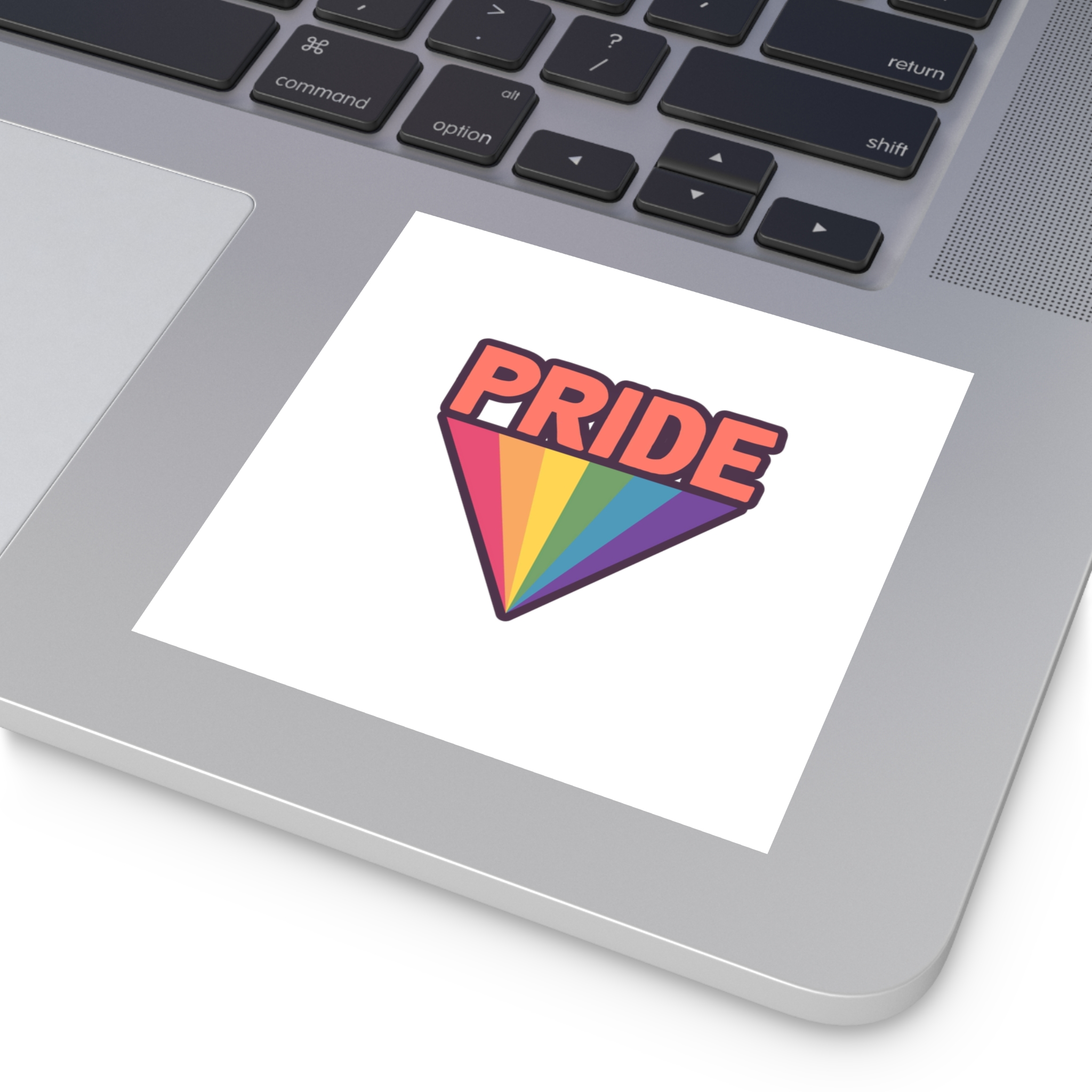 Pride Text With Rainbow Flag Badge Lgbt Symbol Gay Lesbian Bisexual Trans Queer Love Symbol Laminate Stickers Square - Image 19