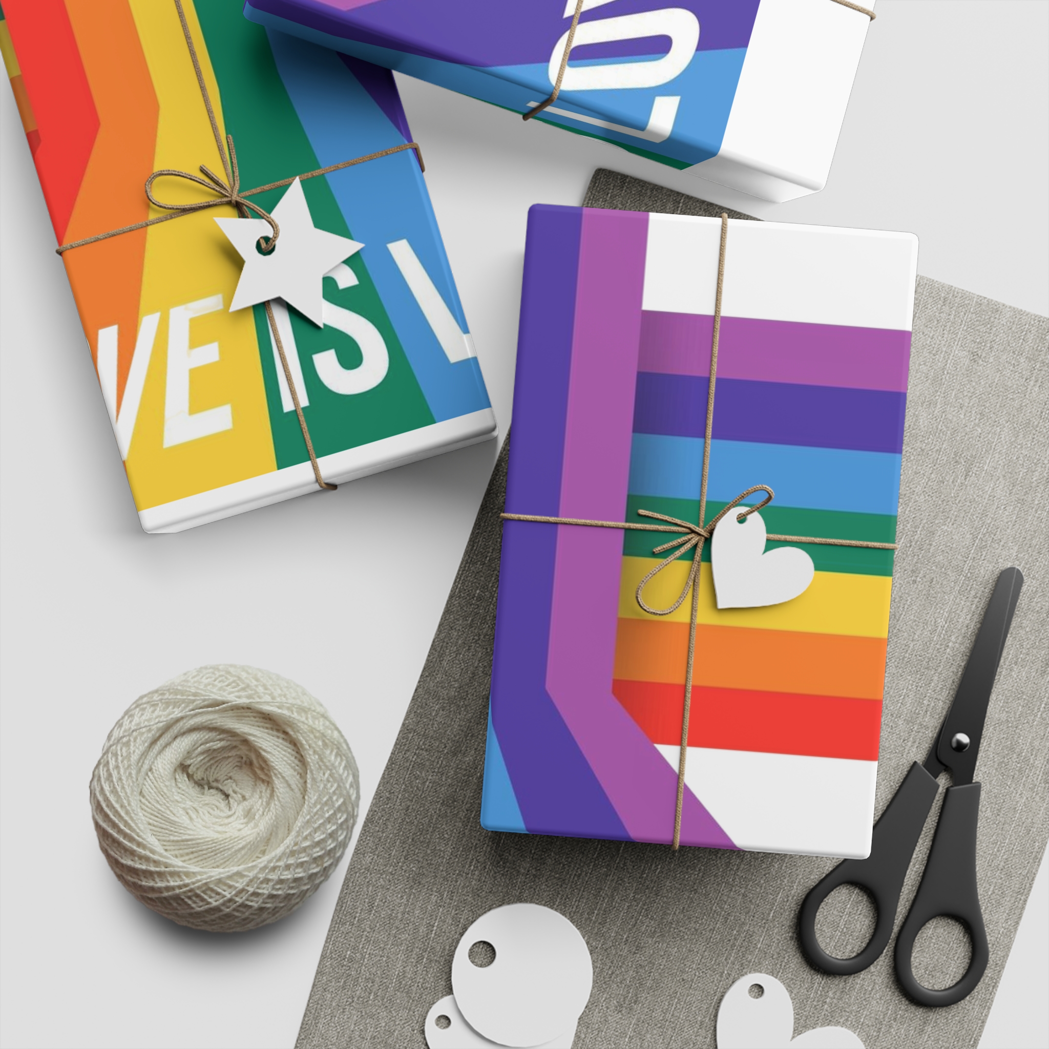 Pride Month Banner With Pride Lgbtq Rainbow Flag Vector Background Gift Wrapping Paper Sheets 1pc - Image 5