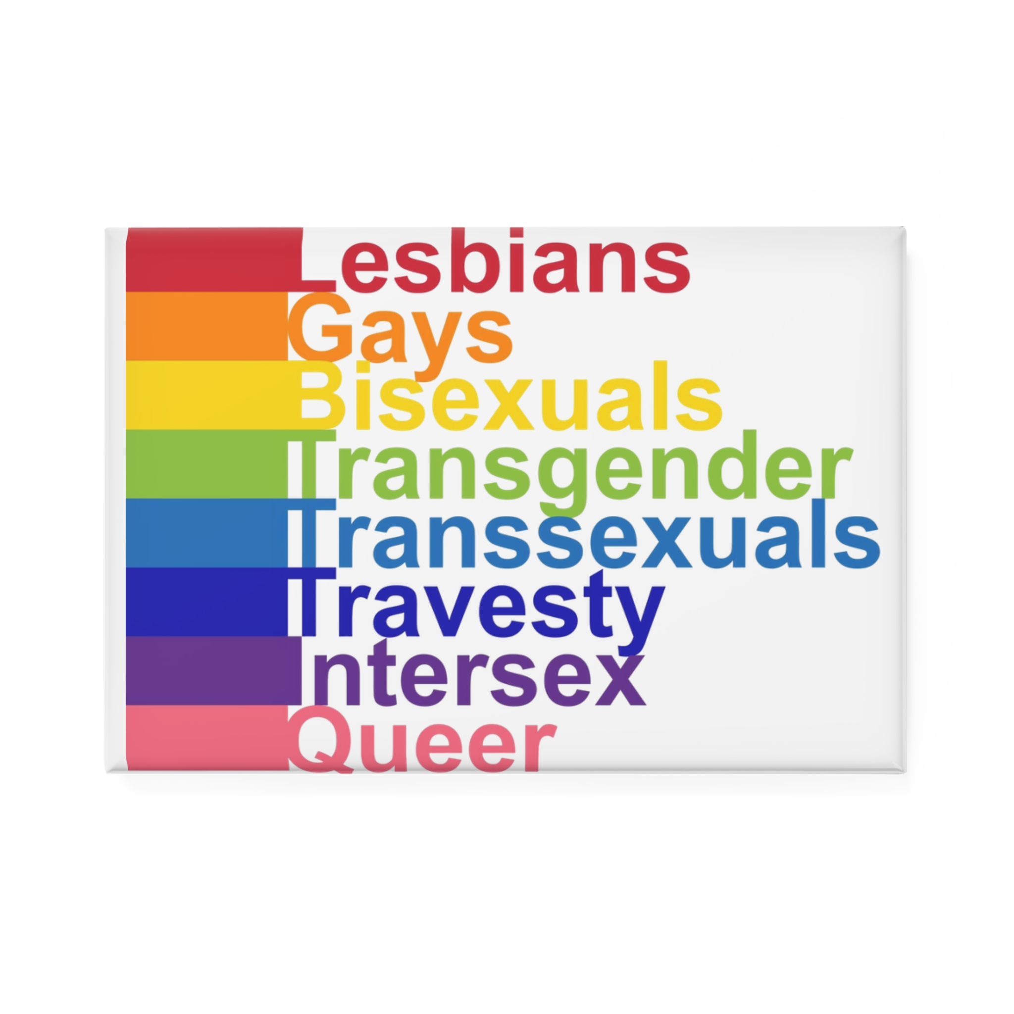Lgbt Concept Motivating Phrase Colors Rainbow Decoding Abbreviations Lgbt Lesbian Gay Bisexual Transgender Transsexual Travesty Intersex Queer Button Magnet Rectangle 1 And 10 Pcs - Image 5