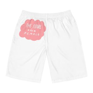 Future Is Female Sticker Collage Pink Speech Bubble Vector Mens Board Shorts Aop