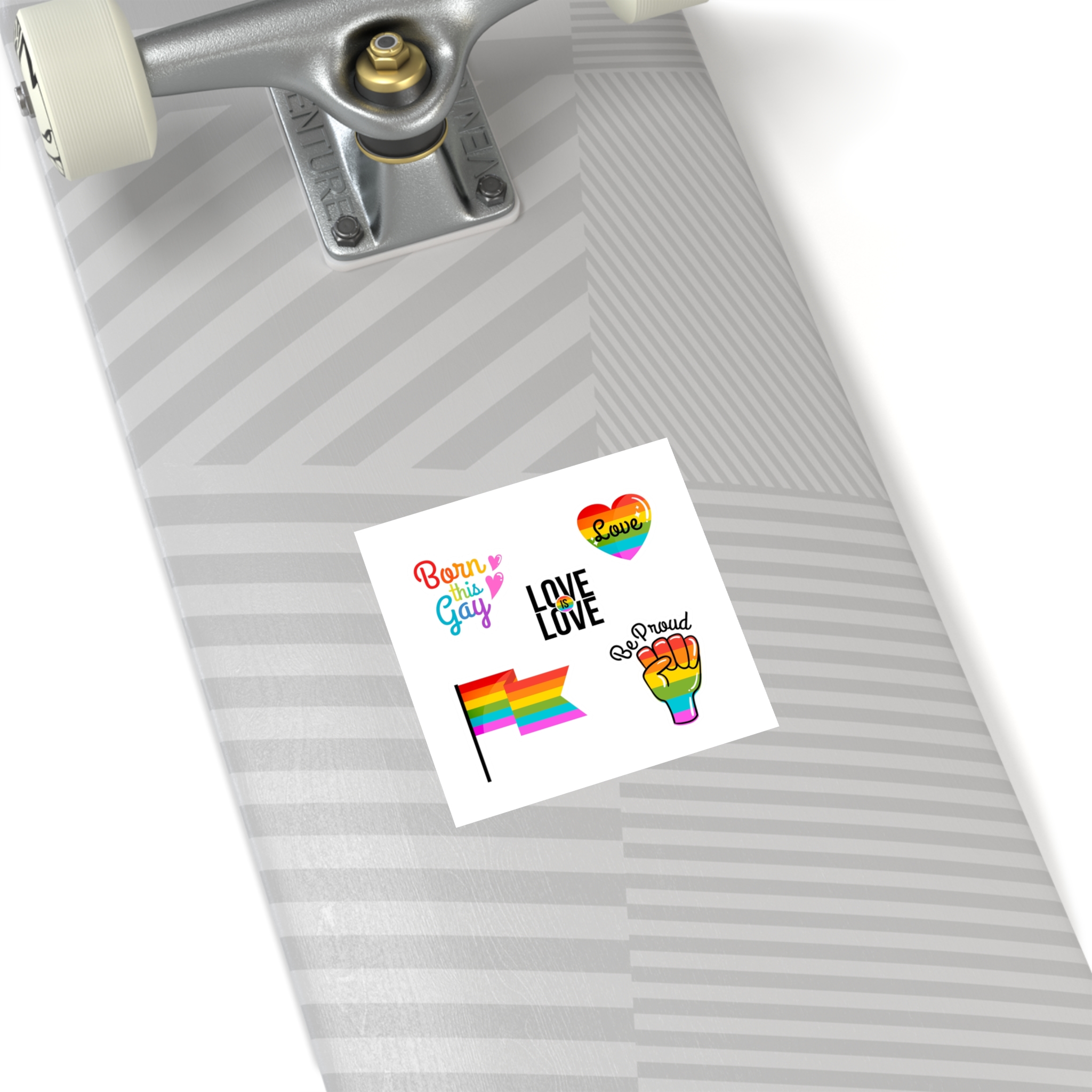Pride Day Badges With Flag Collection Laminate Stickers Square - Image 72