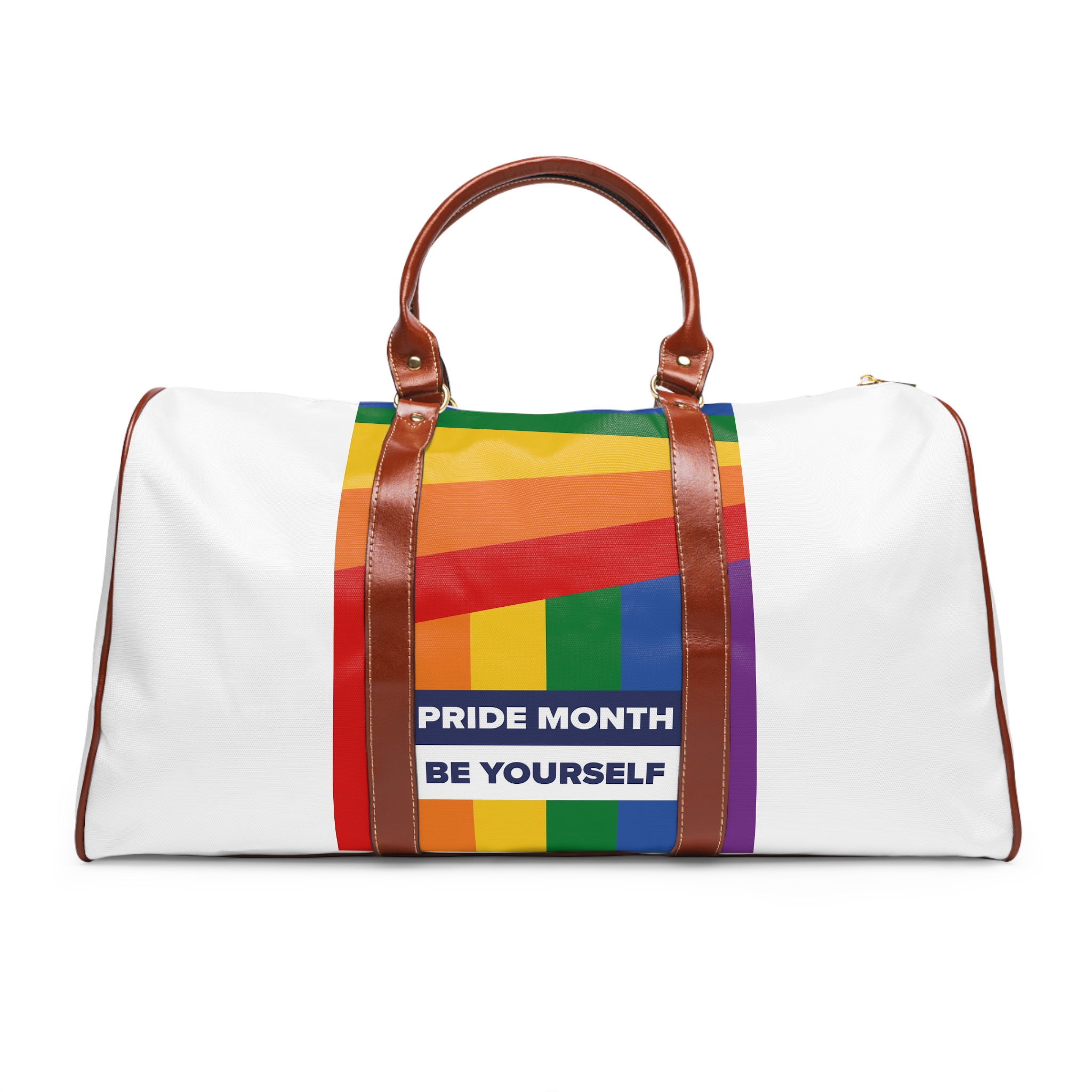 Lgbt Pride Month June Lesbian Gay Bisexual Transgender Lgbtq Flag Rainbow Vector(2)2 Waterproof Travel Bag