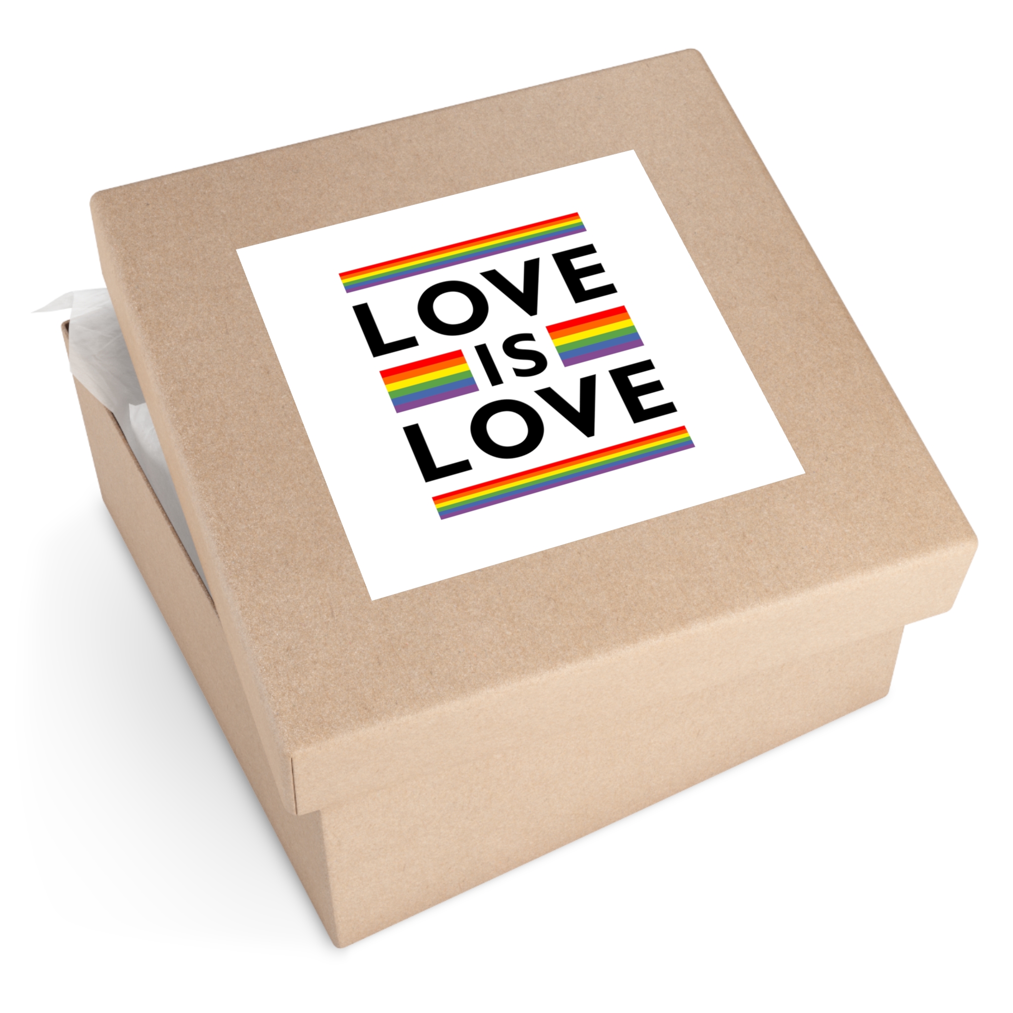 Love Is Love Lgbt Flag Symbol Pride Month Symbol Laminate Stickers Square - Image 51