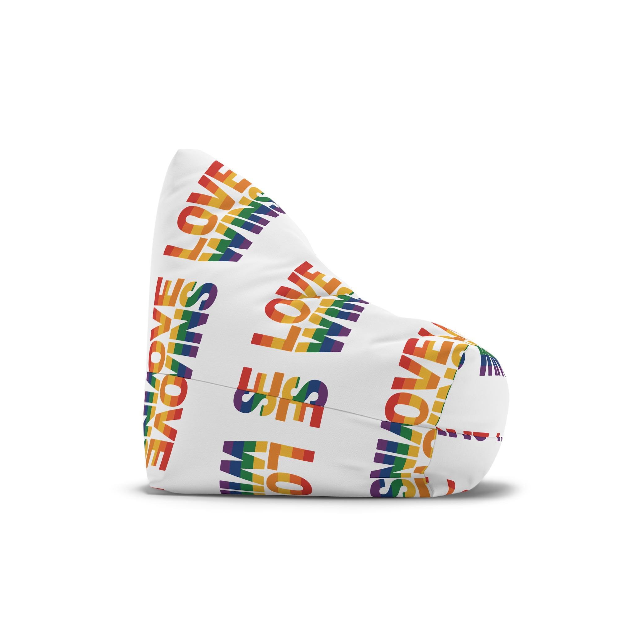 Love Wins Rainbow Pride Message Bean Bag Chair Cover - Image 3