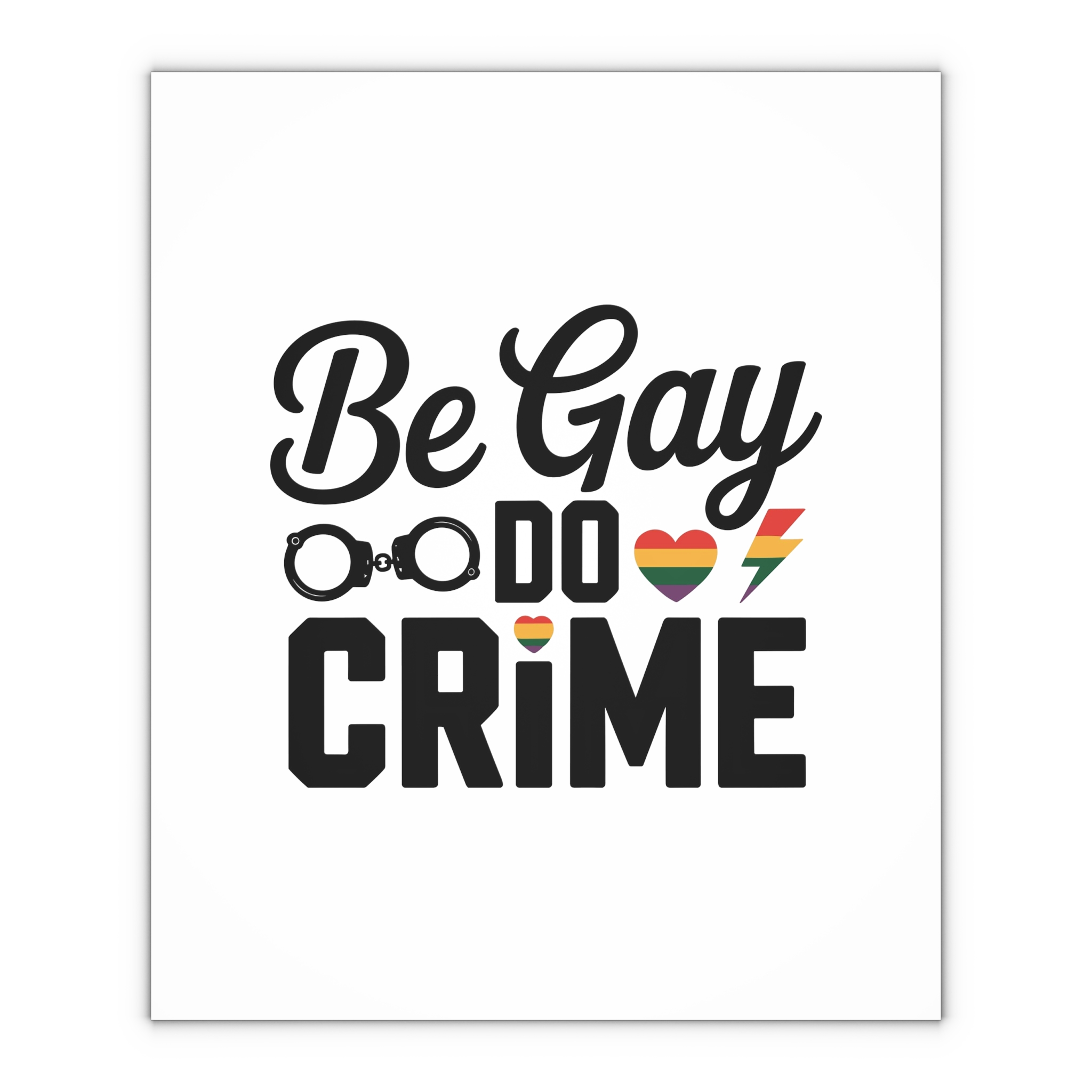Be Gay Crime T Shirt Design Isolated White Background Gift Wrapping Paper Sheets 1pc - Image 4