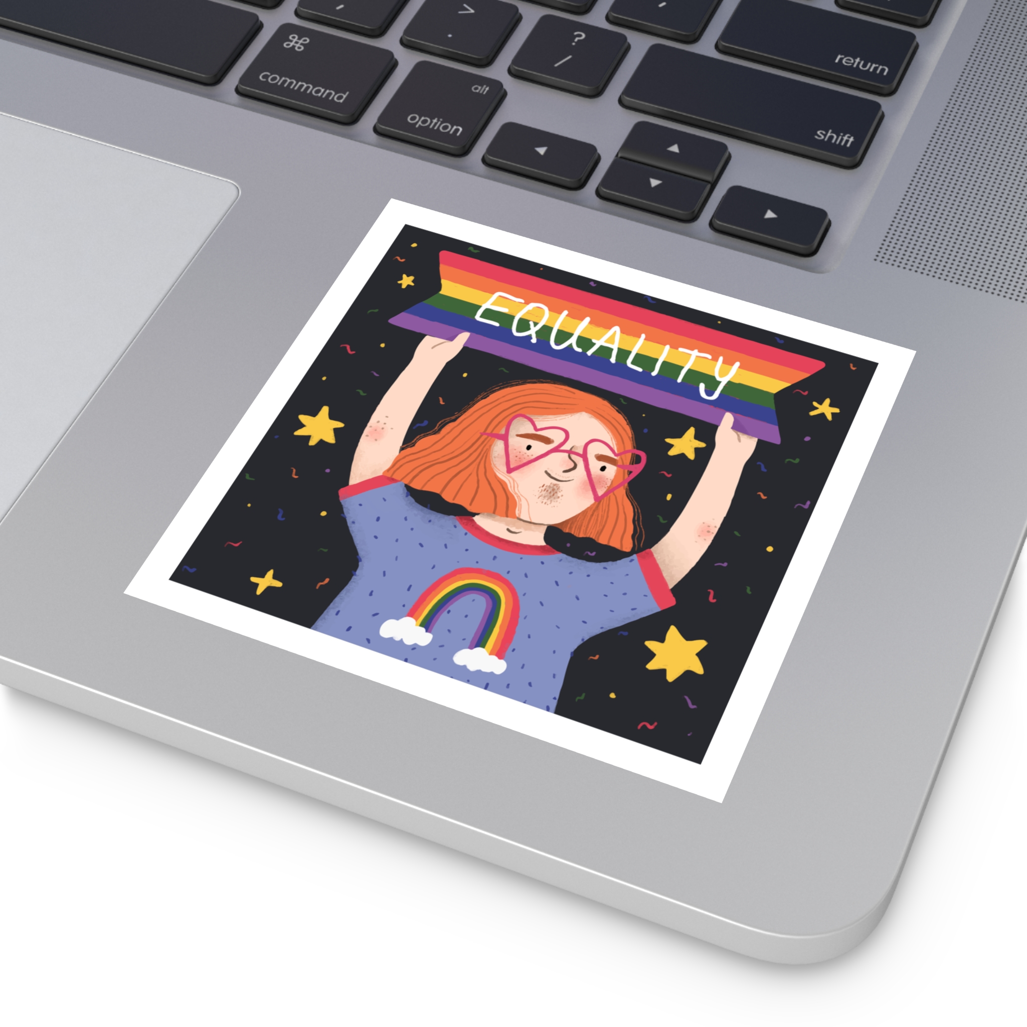 Pride Day Concept Equality Message Laminate Stickers Square - Image 19