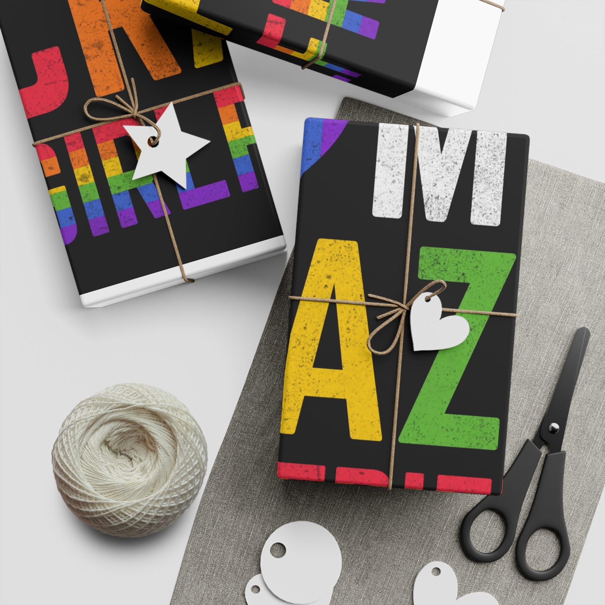Pride Gay Rainbow Typography Vector Premium T Shirt(5) Gift Wrapping Paper Sheets 1pc - Image 5