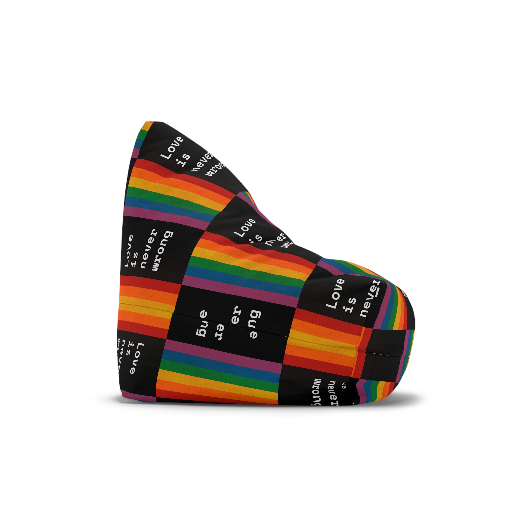 Rainbow With Love Is Never Wrong Concept Pride Month Bean Bag Chair Cover - Image 3
