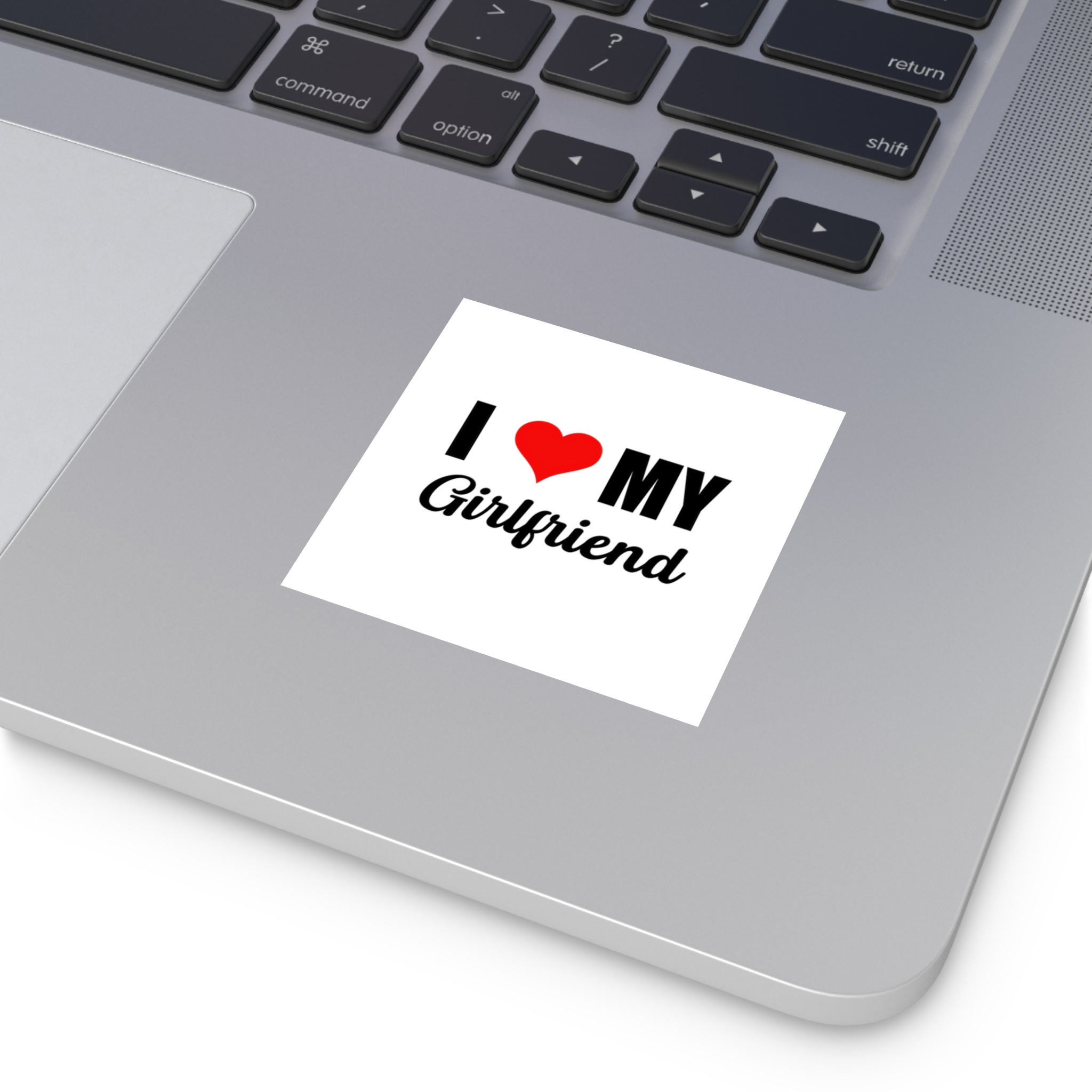 I Love My Girlfriend Valentine T Shirt Design Laminate Stickers Square - Image 67