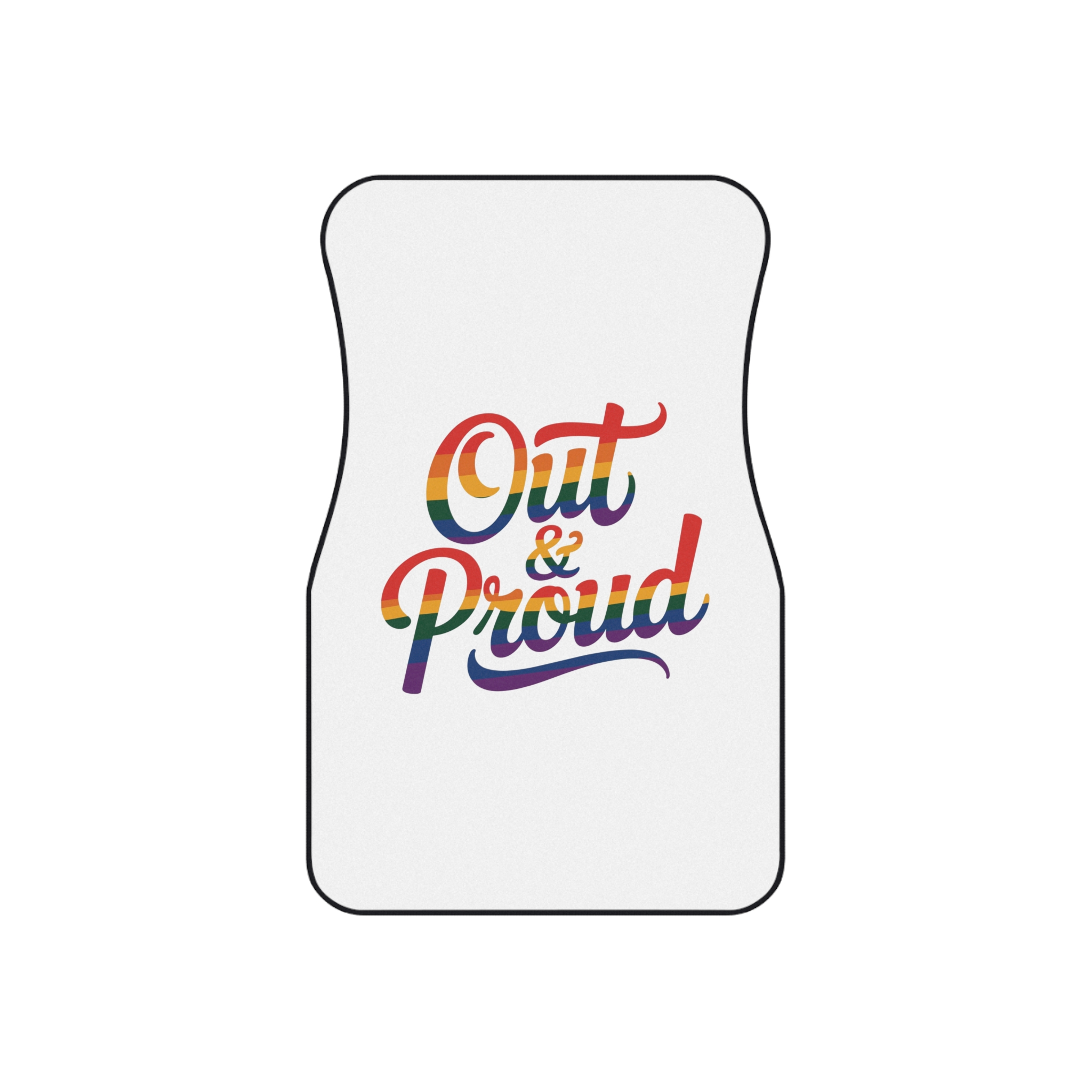 Out Proud T Shirt Design Isolated White Background Car Mats Set Of 4 - Image 2
