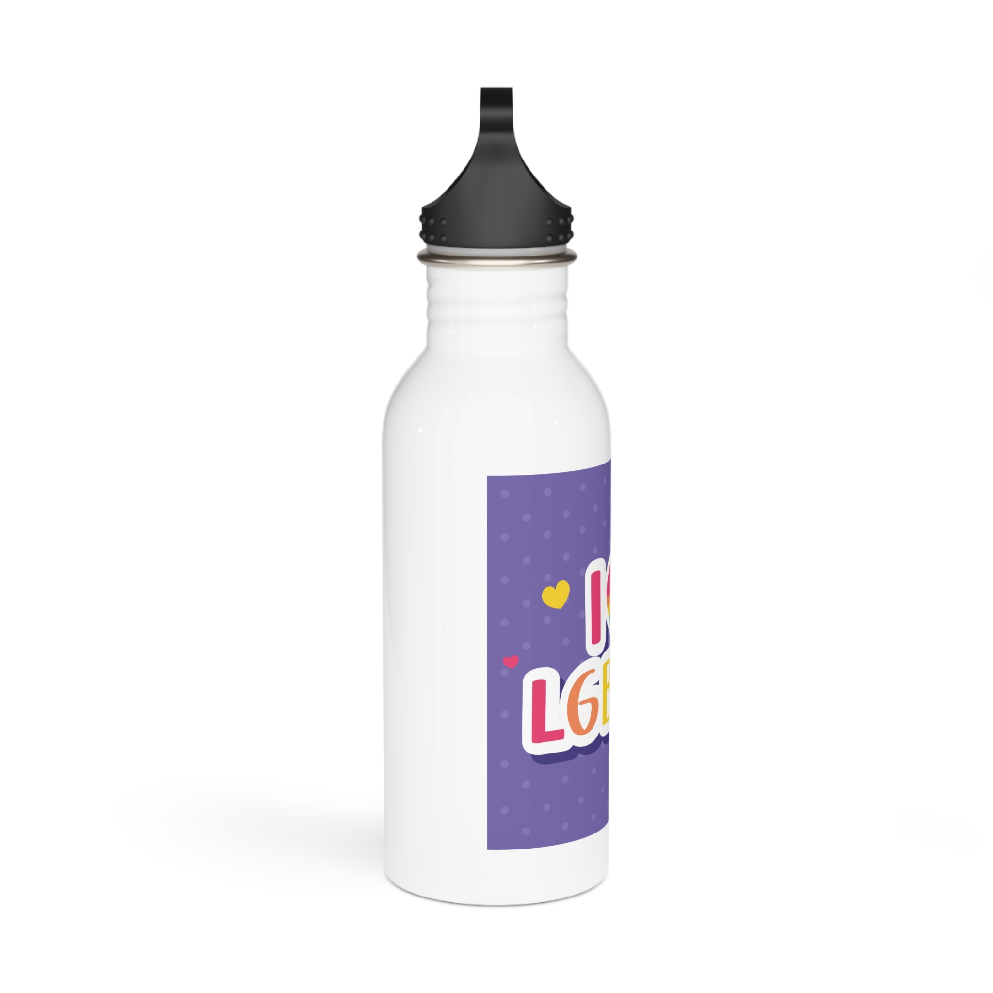 I Love Lgtbi Lettering Stainless Steel Water Bottle - Image 2