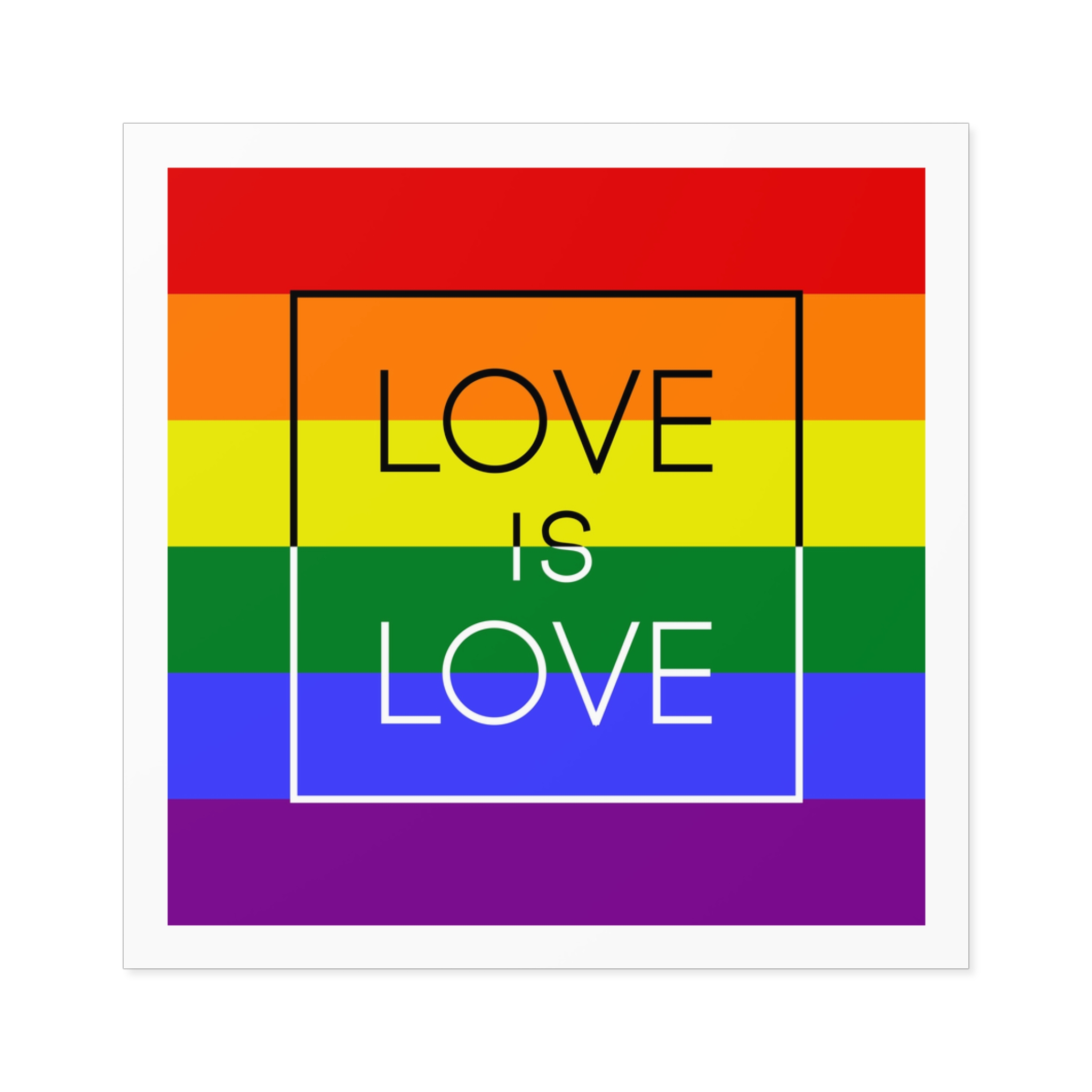 Lgbt Card Text Love Is Love Background Flag Colors Vector Illustration Laminate Stickers Square - Image 17