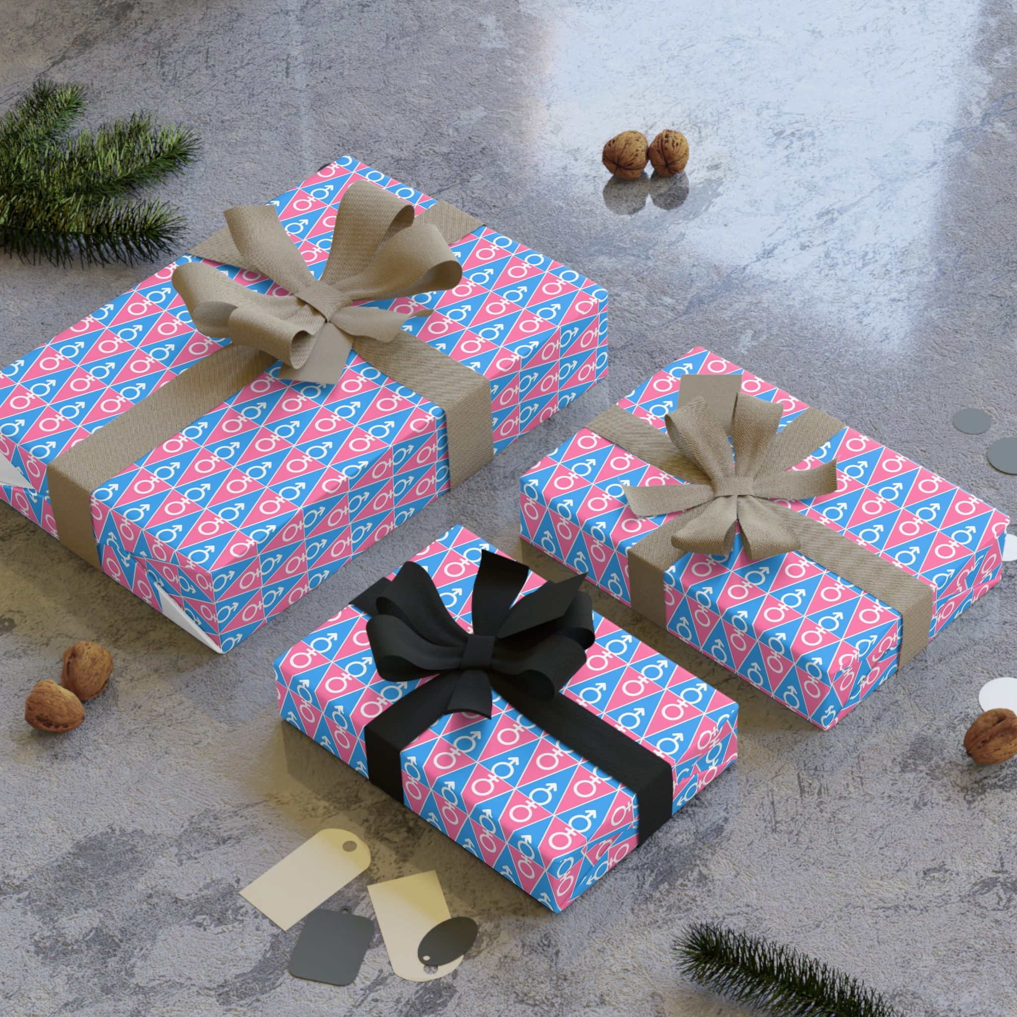 Gender Symbol Pattern Gift Wrapping Paper Rolls 1pc - Image 4