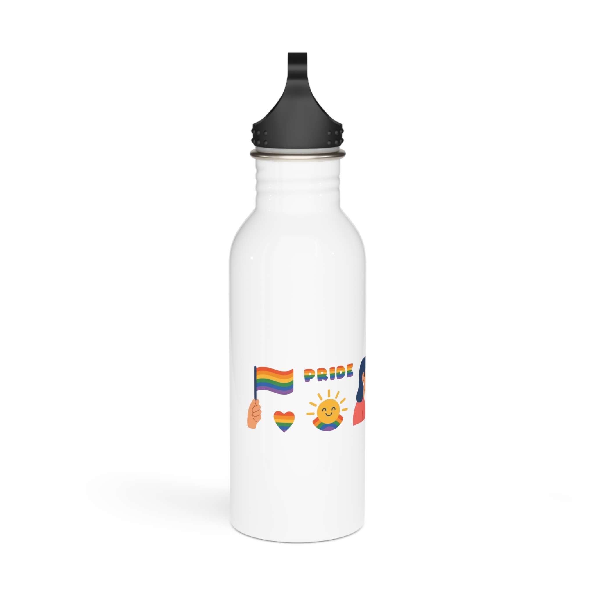 Vector Lgbt Trendy Clipart Set Colorful Cute Modern Collection Lgbtq Pride Elements Lesbian Girls Stainless Steel Water Bottle - Image 2