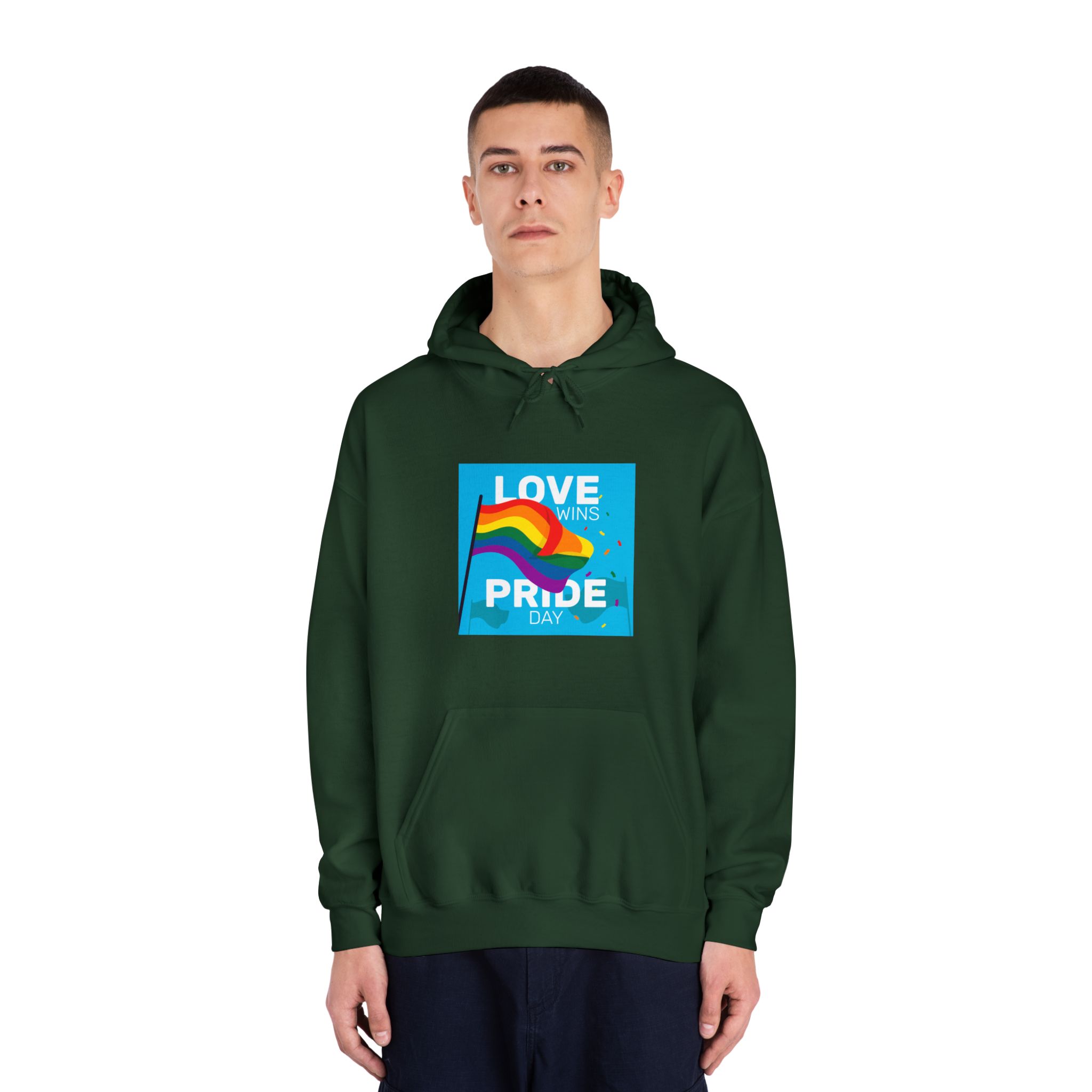 Pride Day Event With Rainbow Flag Unisex Dryblend Hooded Sweatshirt - Image 23