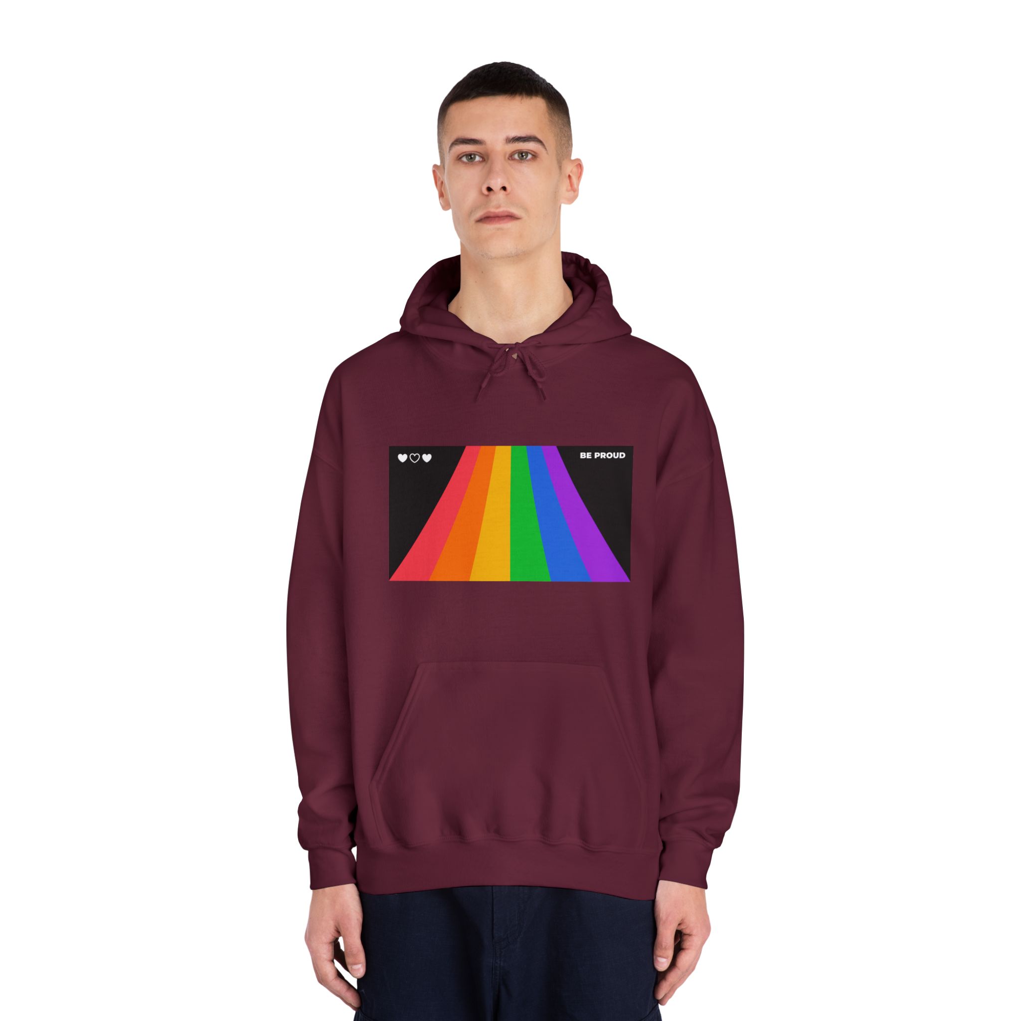 Modern Colorful Pride Zoom Background Unisex Dryblend Hooded Sweatshirt - Image 19
