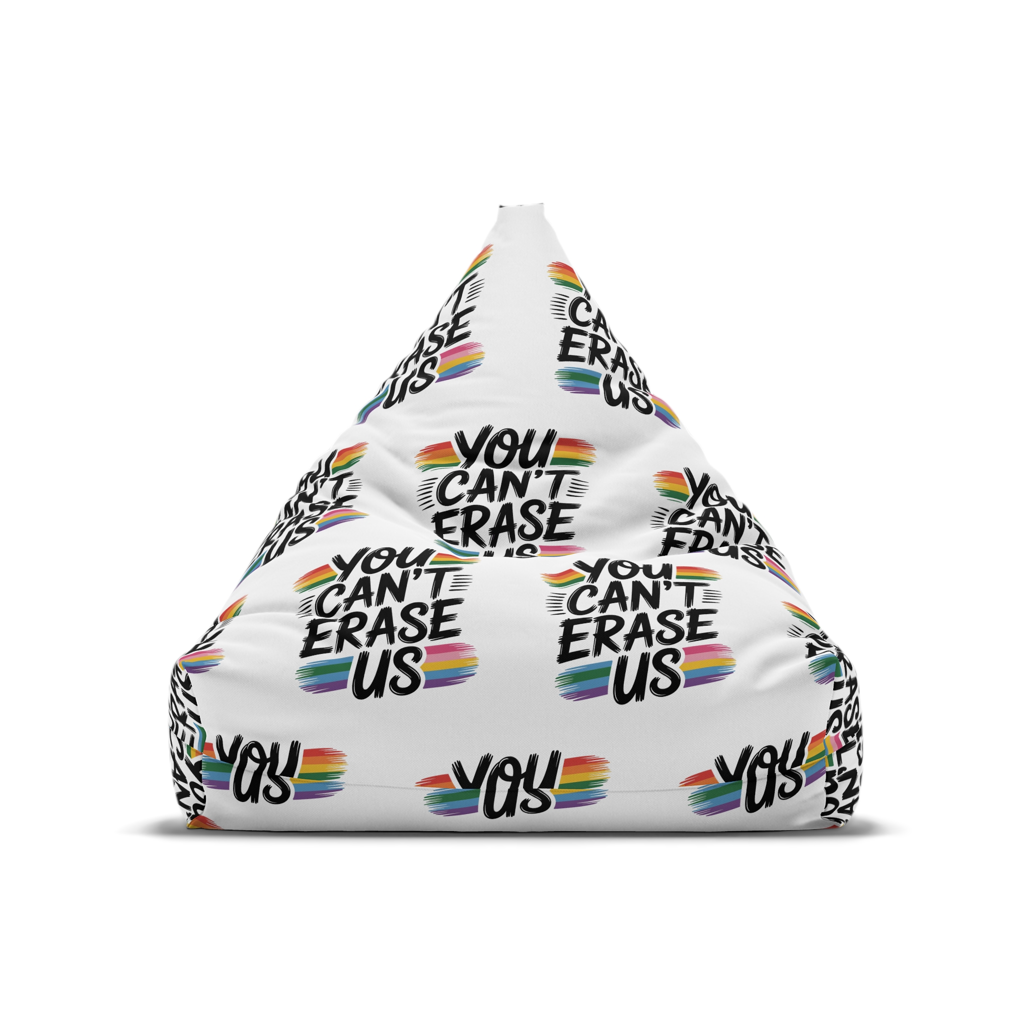 You Cant Erase Us T Shirt Design Isolated White Background 2 Bean Bag Chair Cover - Image 5