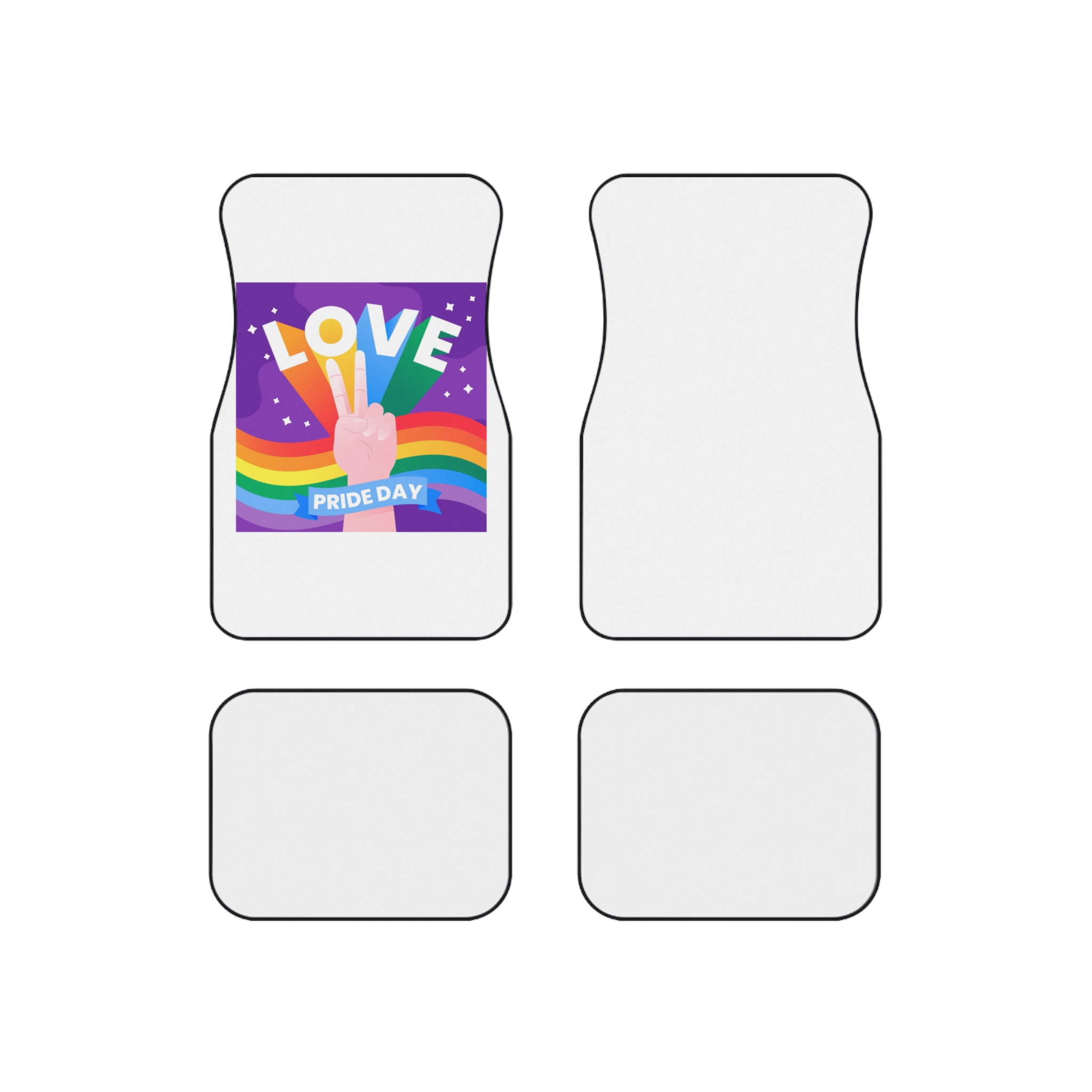 Pride Day Event Message Design Car Mats Set Of 4
