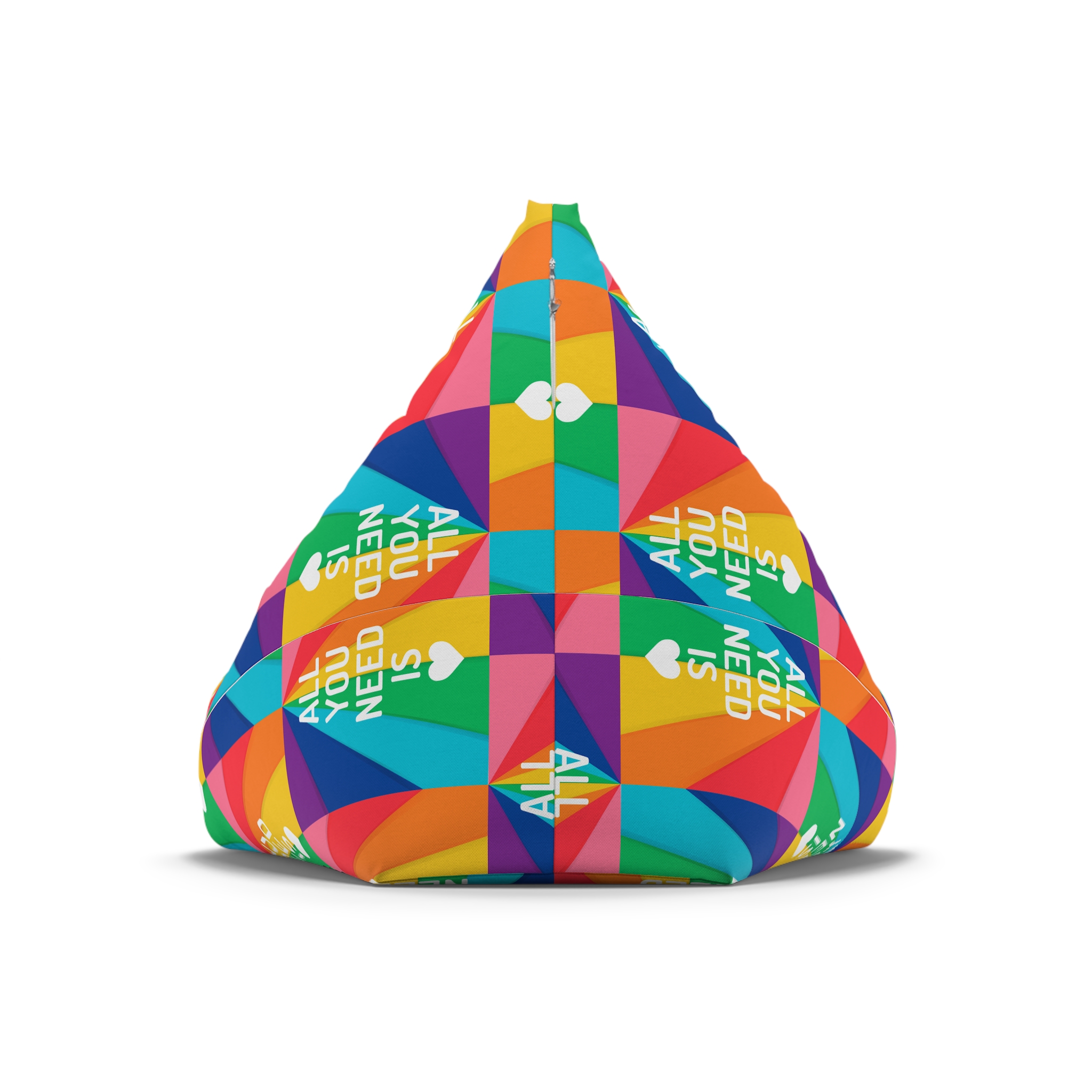 Rainbow Colored Background With All You Need Is Love Concept Pride Month Bean Bag Chair Cover - Image 6