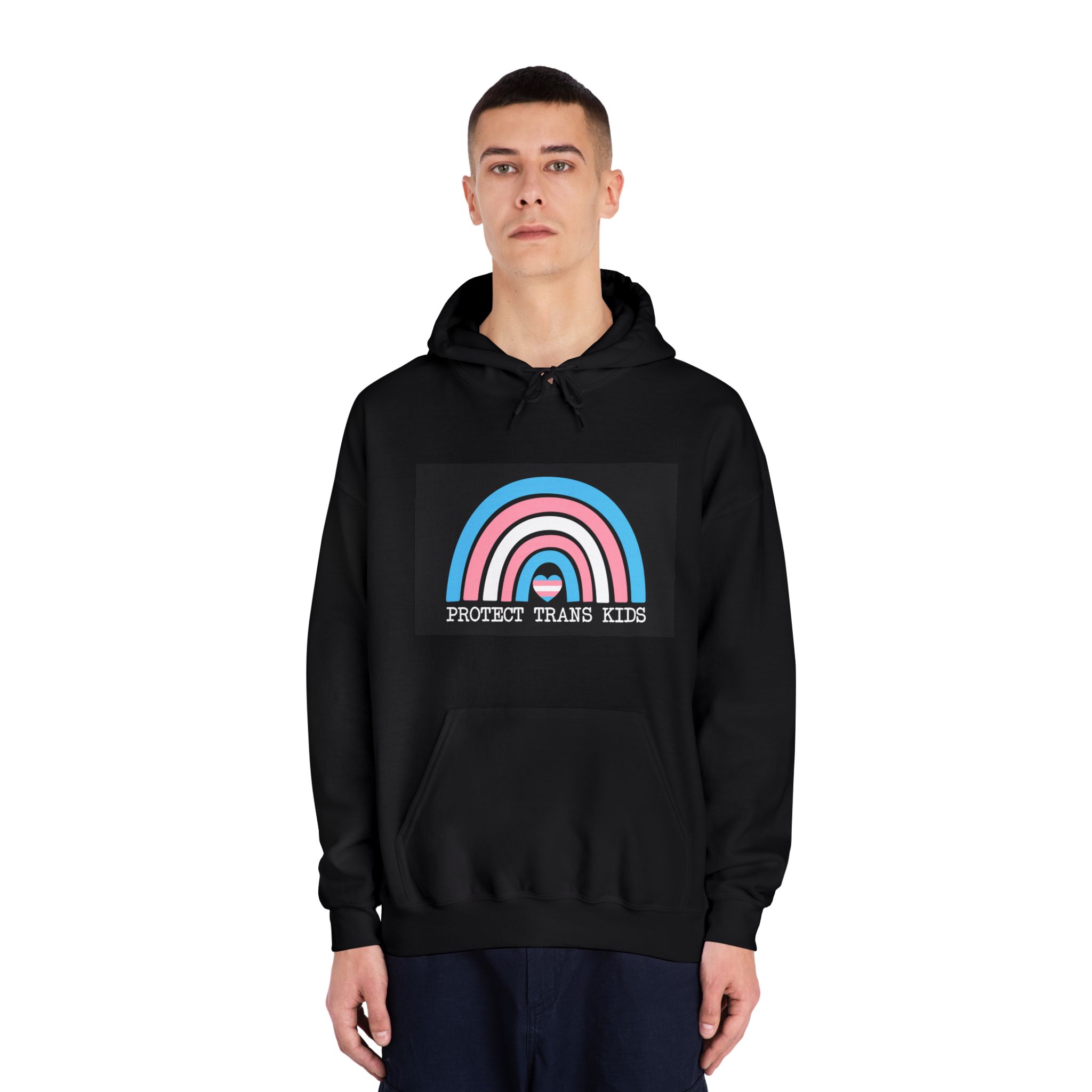Poster That Says Protection Boys Their Kids Unisex Dryblend Hooded Sweatshirt - Image 11
