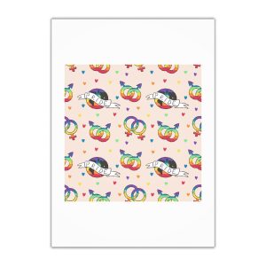 Rainbow Pride Seamless Pattern With Love Symbols Hand Drawn Style Gift Wrapping Paper Sheets 1pc