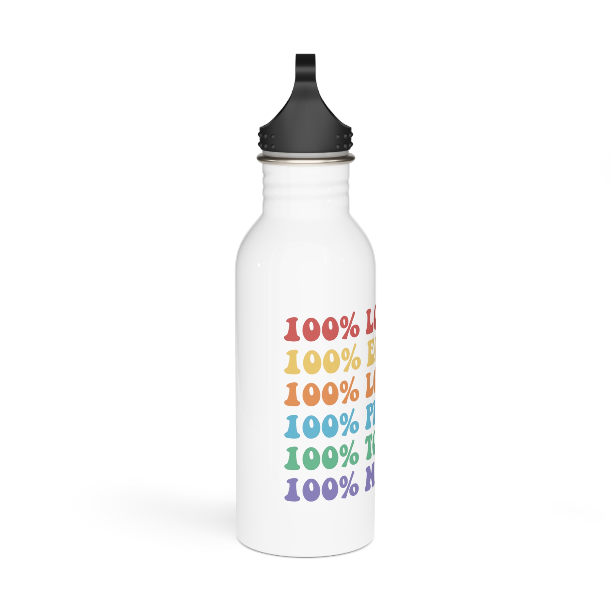 Pride Lgbt Gay Typography T Shirt Design Stainless Steel Water Bottle - Image 2