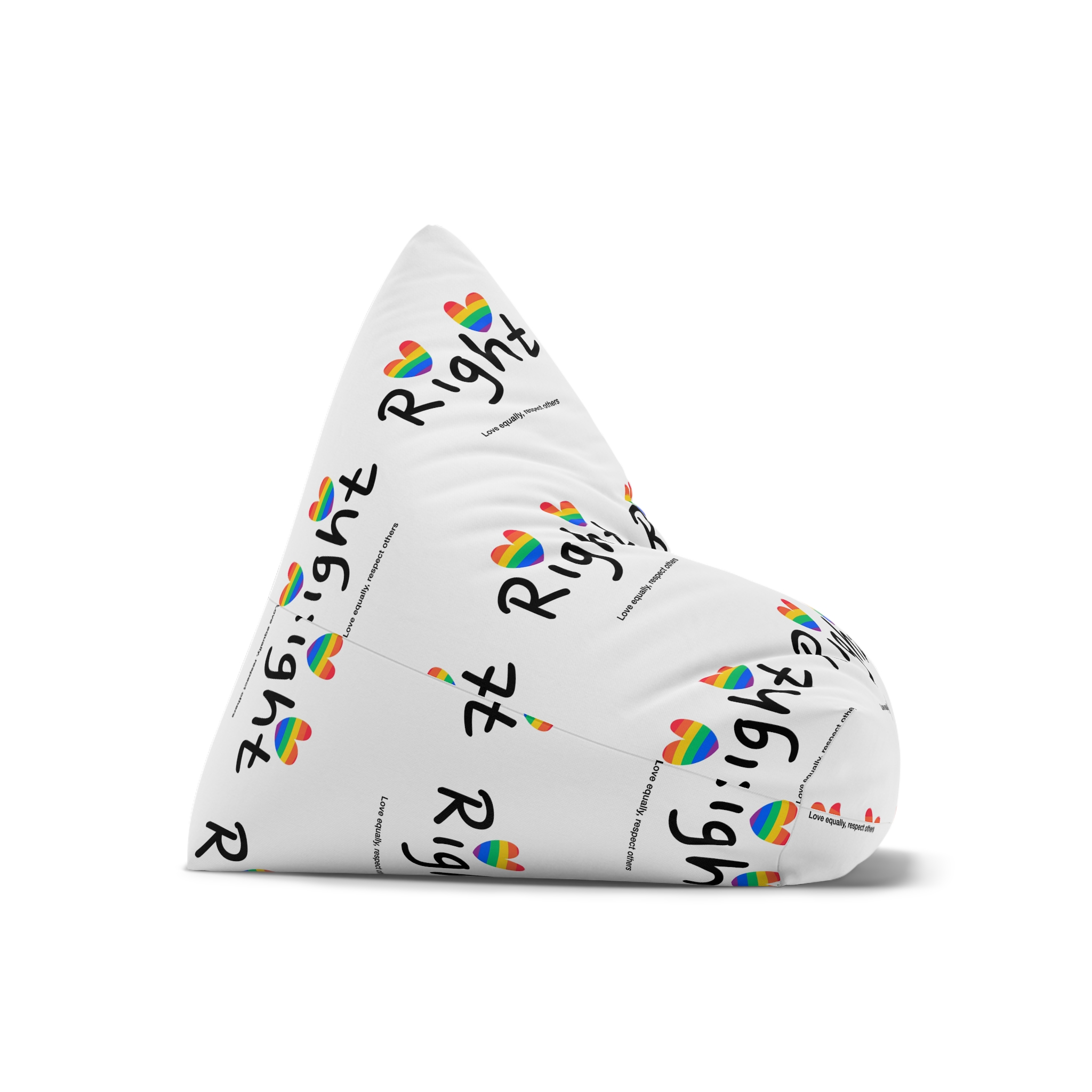 Love Letter Pride Rainbow Lettering Text Writing Pattern Freedom Love Heart Homo Colors Flag Parade(1) Bean Bag Chair Cover - Image 7