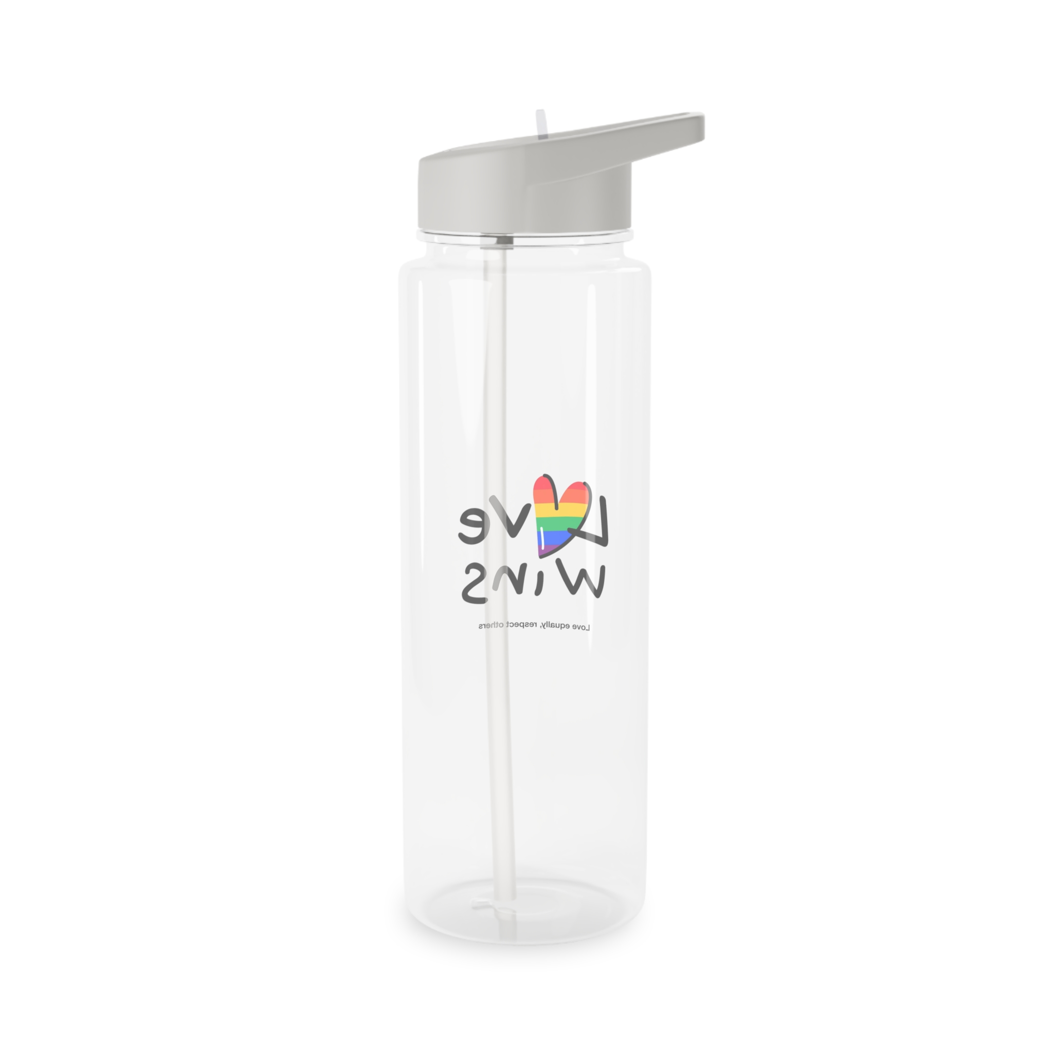 Love Letter Pride Rainbow Lettering Text Writing Pattern Freedom Love Heart Homo Colors Flag Parade(2) (1) Tritan Water Bottle - Image 6